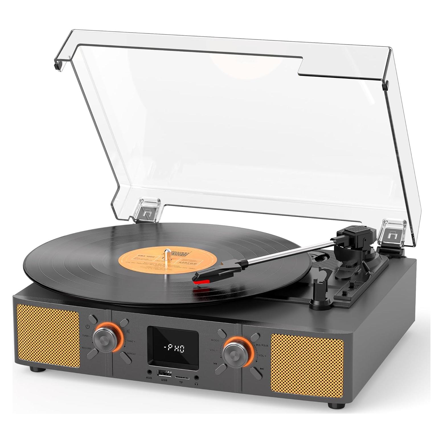 Reproductor de Vinilo Bluetooth VICTRESS TE-2032GY 3 Velocidades