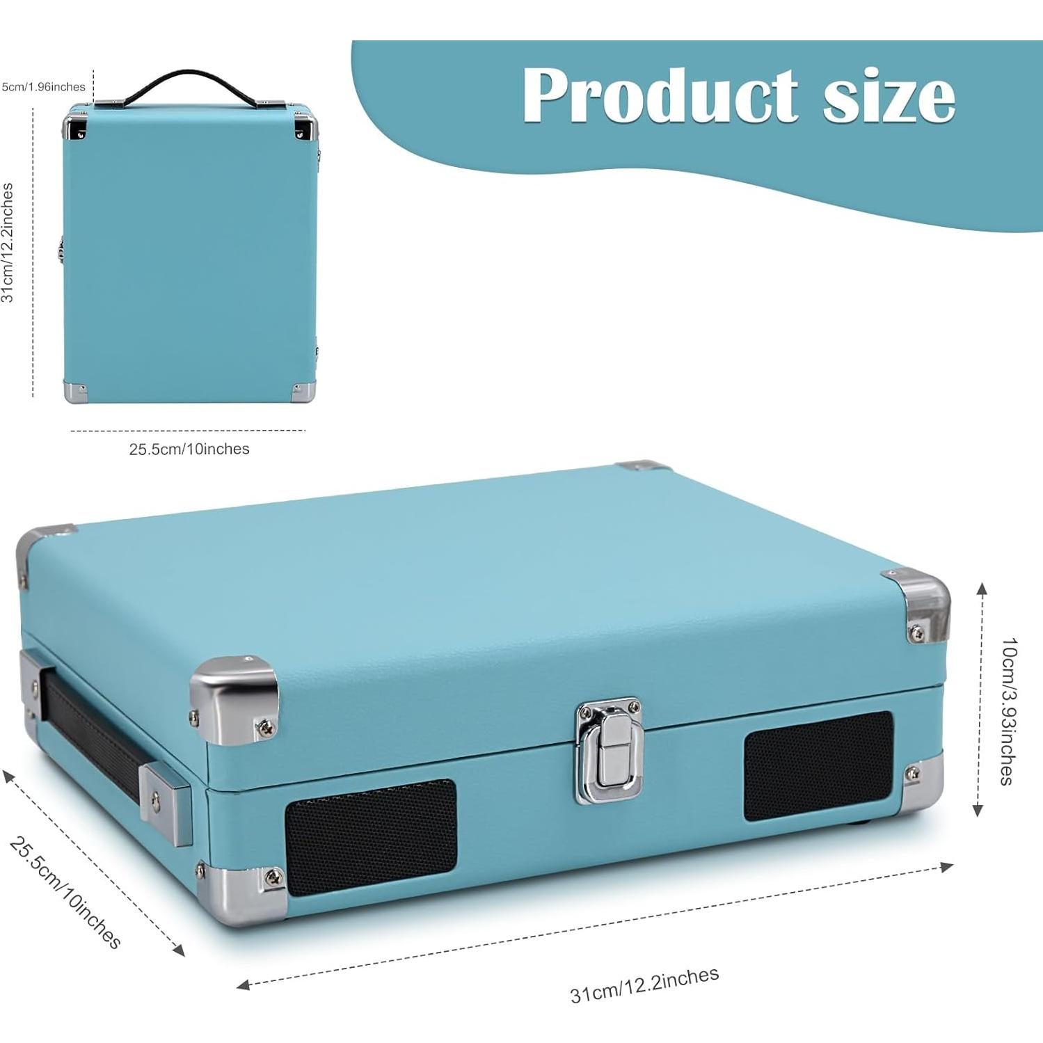 Reproductor de Vinilo LP&No.1 Maletero Azul 3 Velocidades