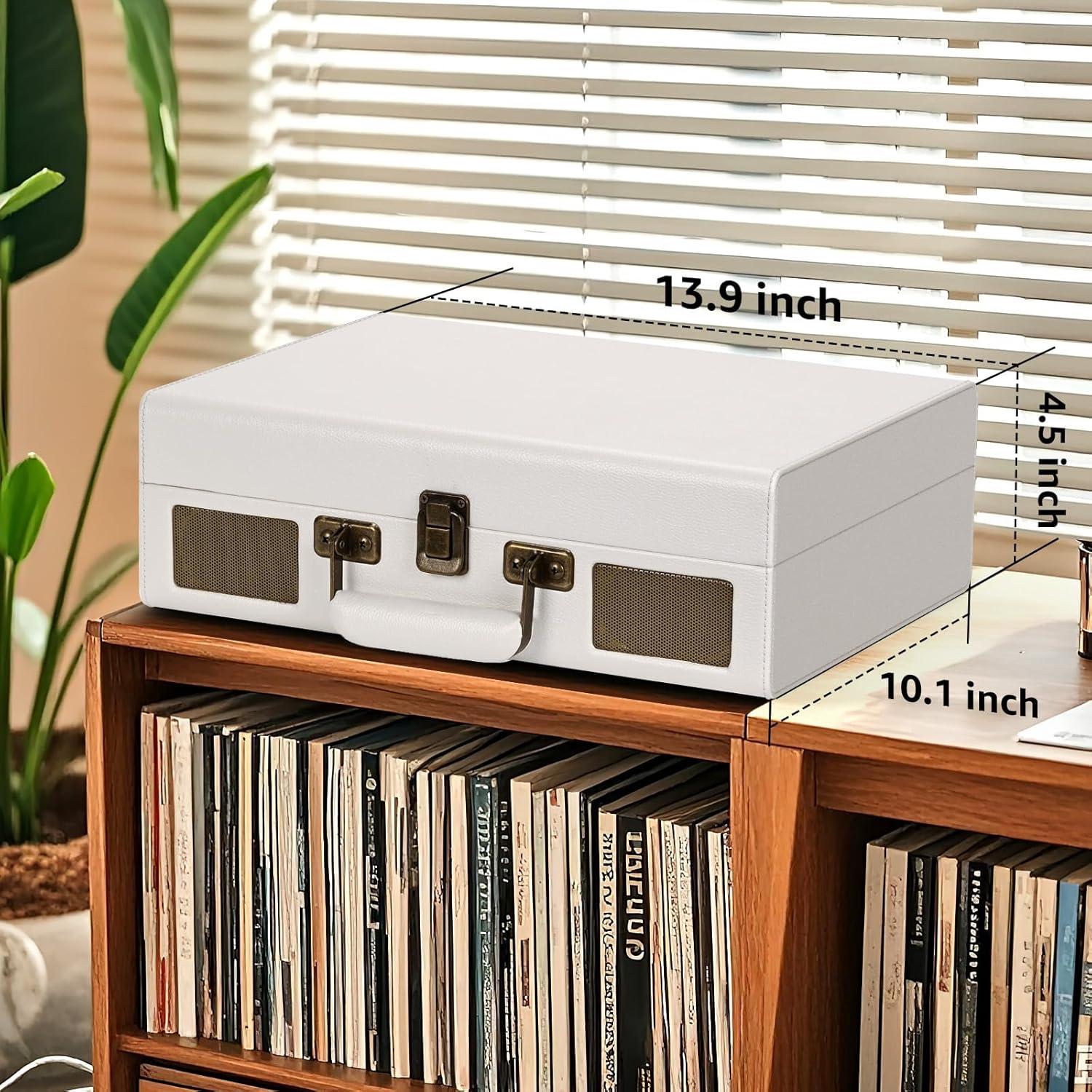 Tocadiscos Portátil Udreamer Blanco con Altavoces Integrados
