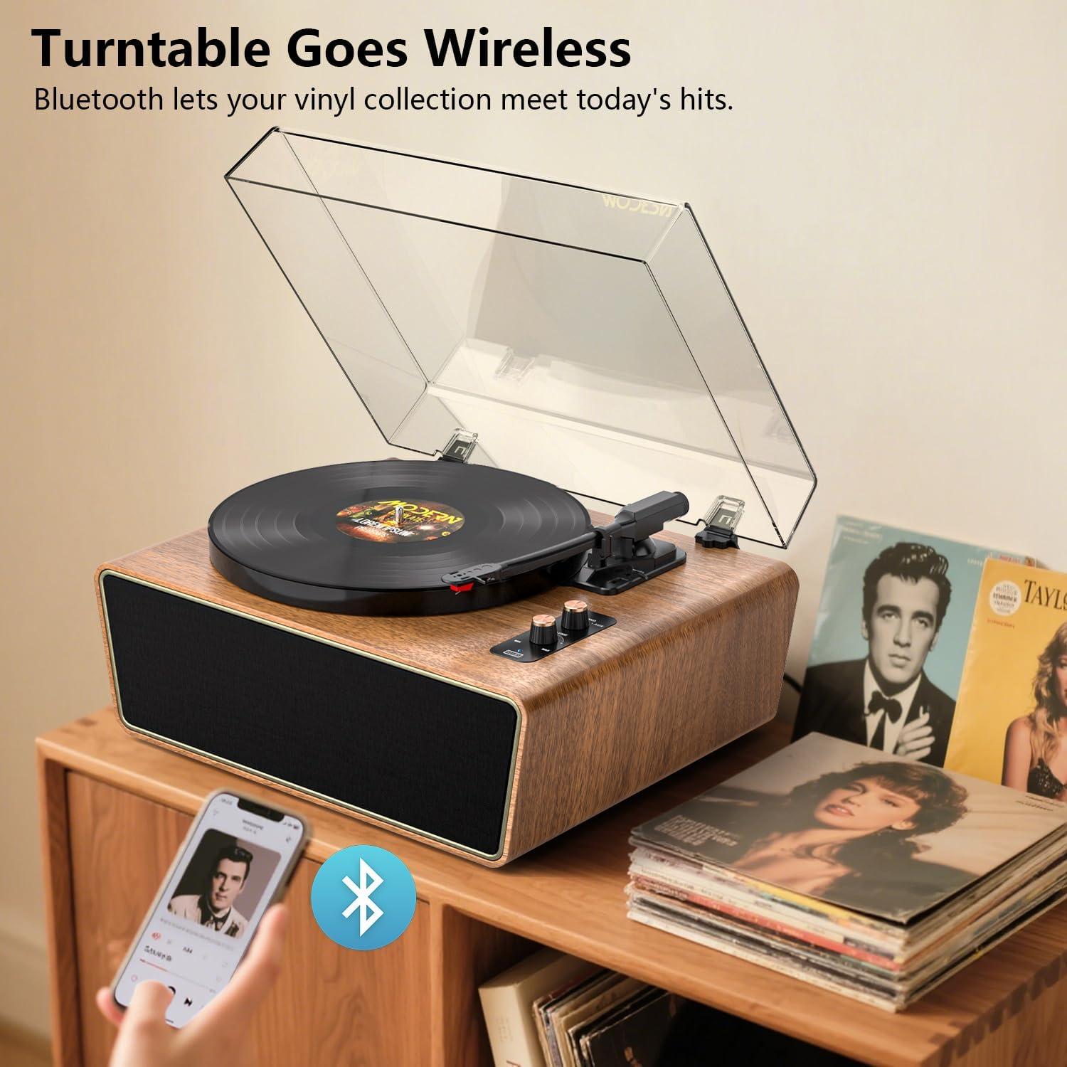 Reproductor de Vinilo Bluetooth VICTRESS TE-2039BR 3 Velocidades