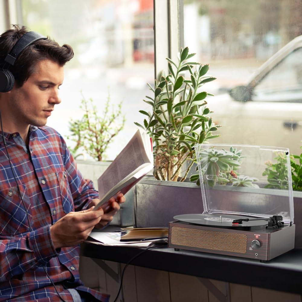 Tocadiscos de Vinilo WOCKODER KD-2008 Bluetooth 3 Velocidades