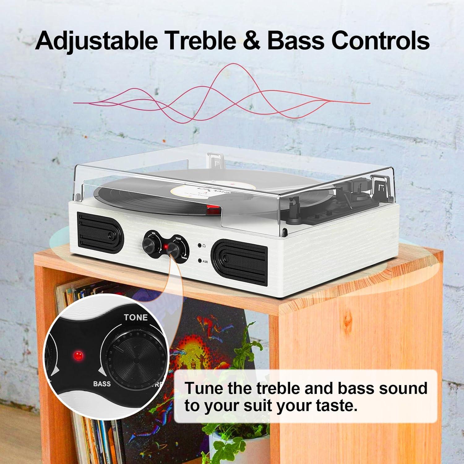 Reproductor de Vinilos VinylsLink VL-TE-2030WT 3 Velocidades Bluetooth