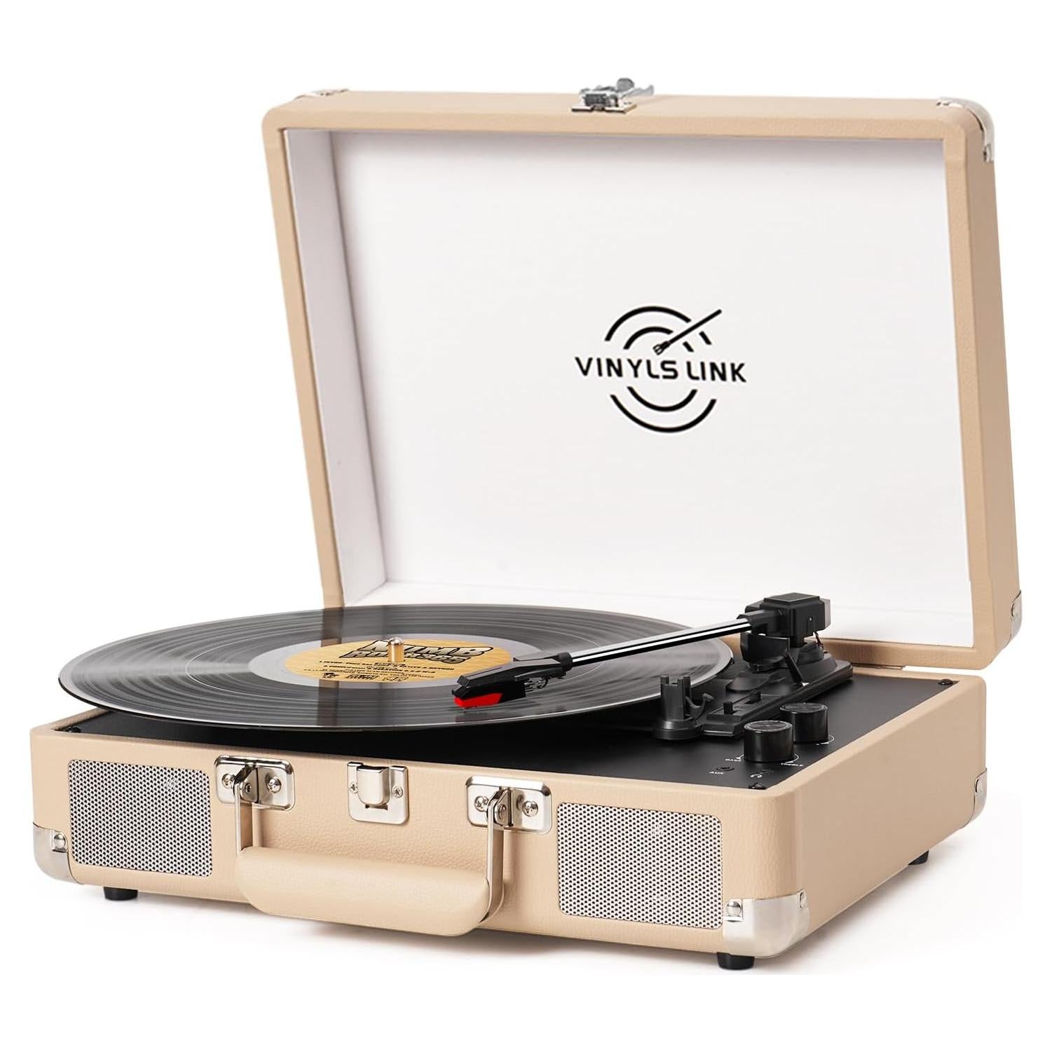 Reproductor de Vinilo Bluetooth VINYLS LINK Maleta Portátil 3 Velocidades