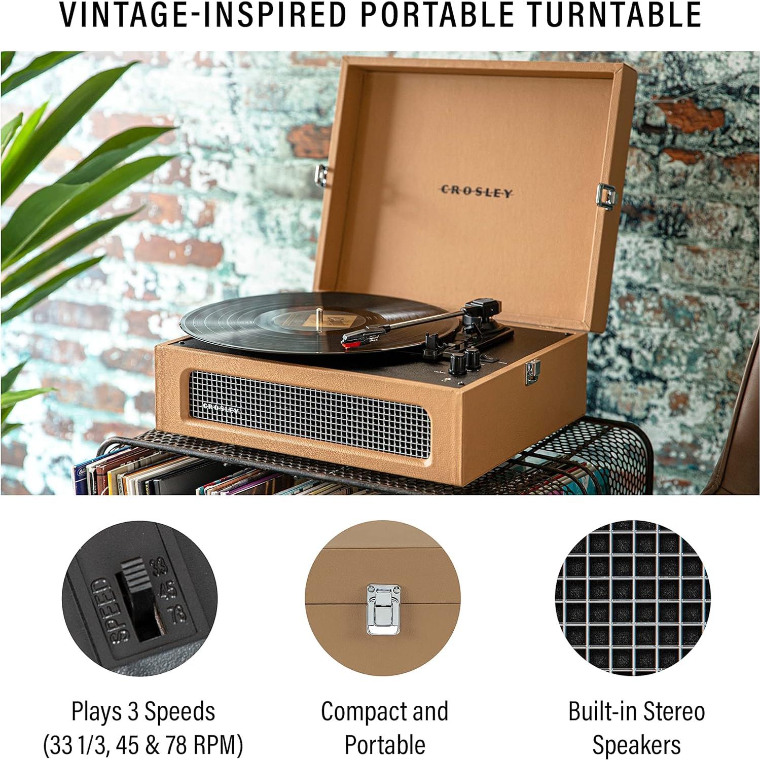 Tocadiscos Portátil Crosley CR8017B-TA Vintage Bluetooth Beige