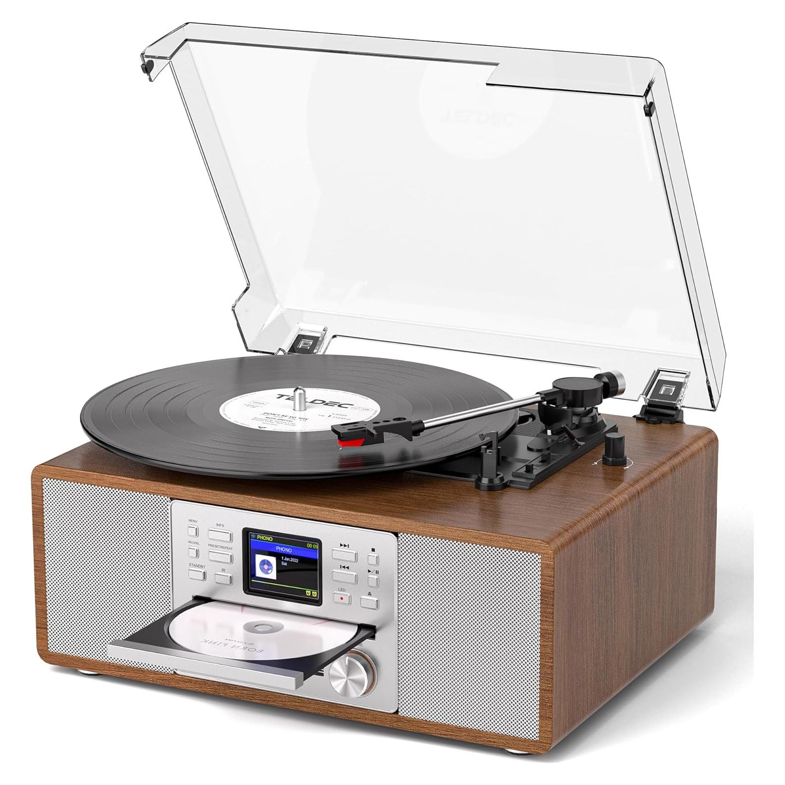Reproductor de Vinilo Bluetooth 10-en-1 Danfi Audio TE-108S-BR