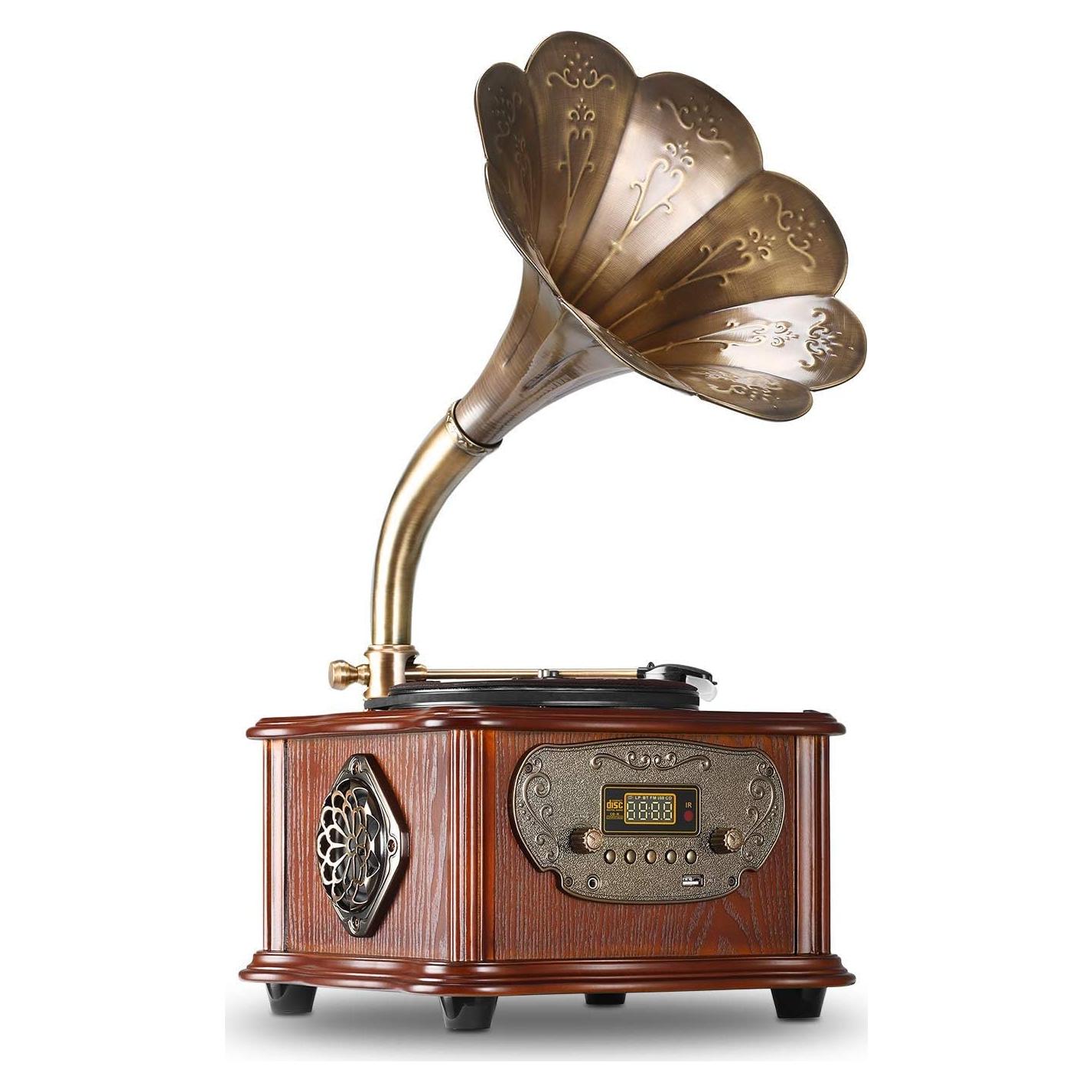 Reproductor de Vinilo Vintage LuguLake TN03 con Altavoces 20W