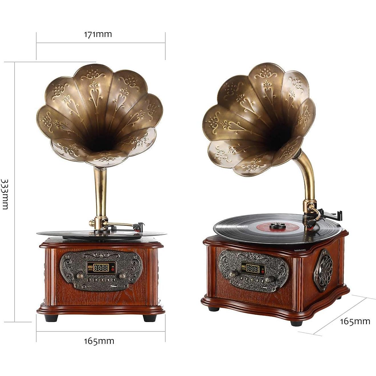 Reproductor de Vinilo Vintage LuguLake TN03 con Altavoces 20W