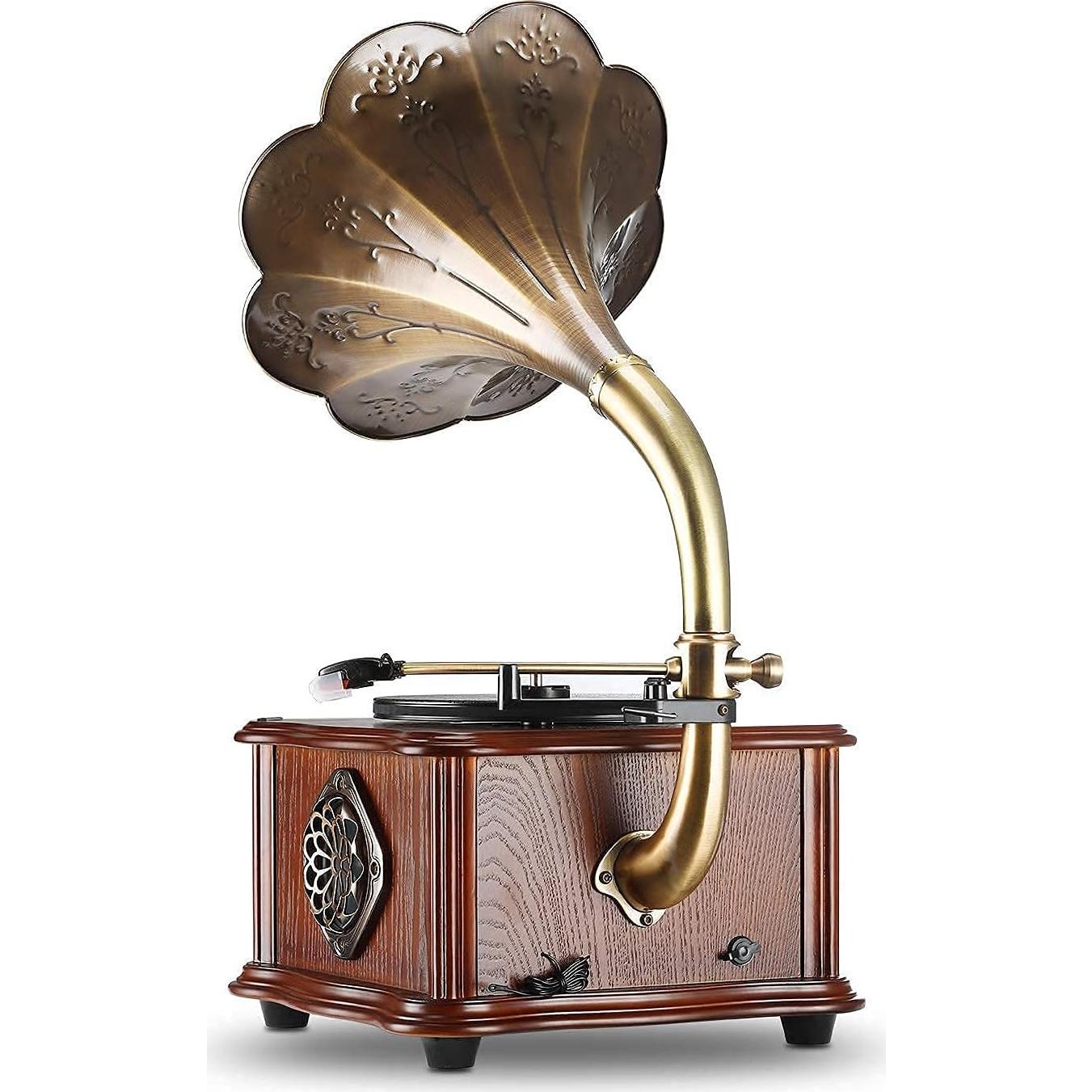 Reproductor de Vinilo Vintage LuguLake TN03 con Altavoces 20W