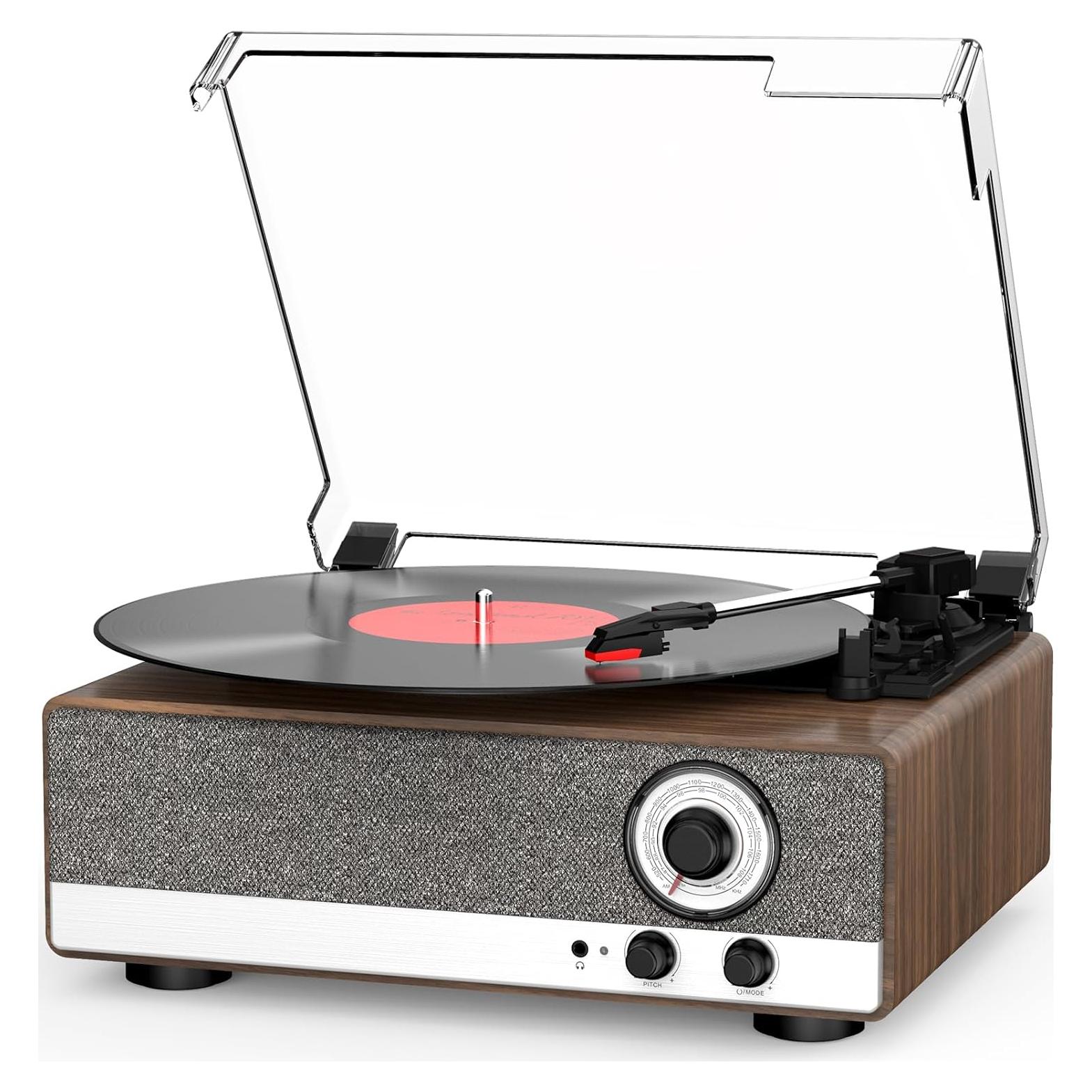 Tocadiscos Bluetooth RetroAudio JM-301 7 en 1 con Radio AM/FM