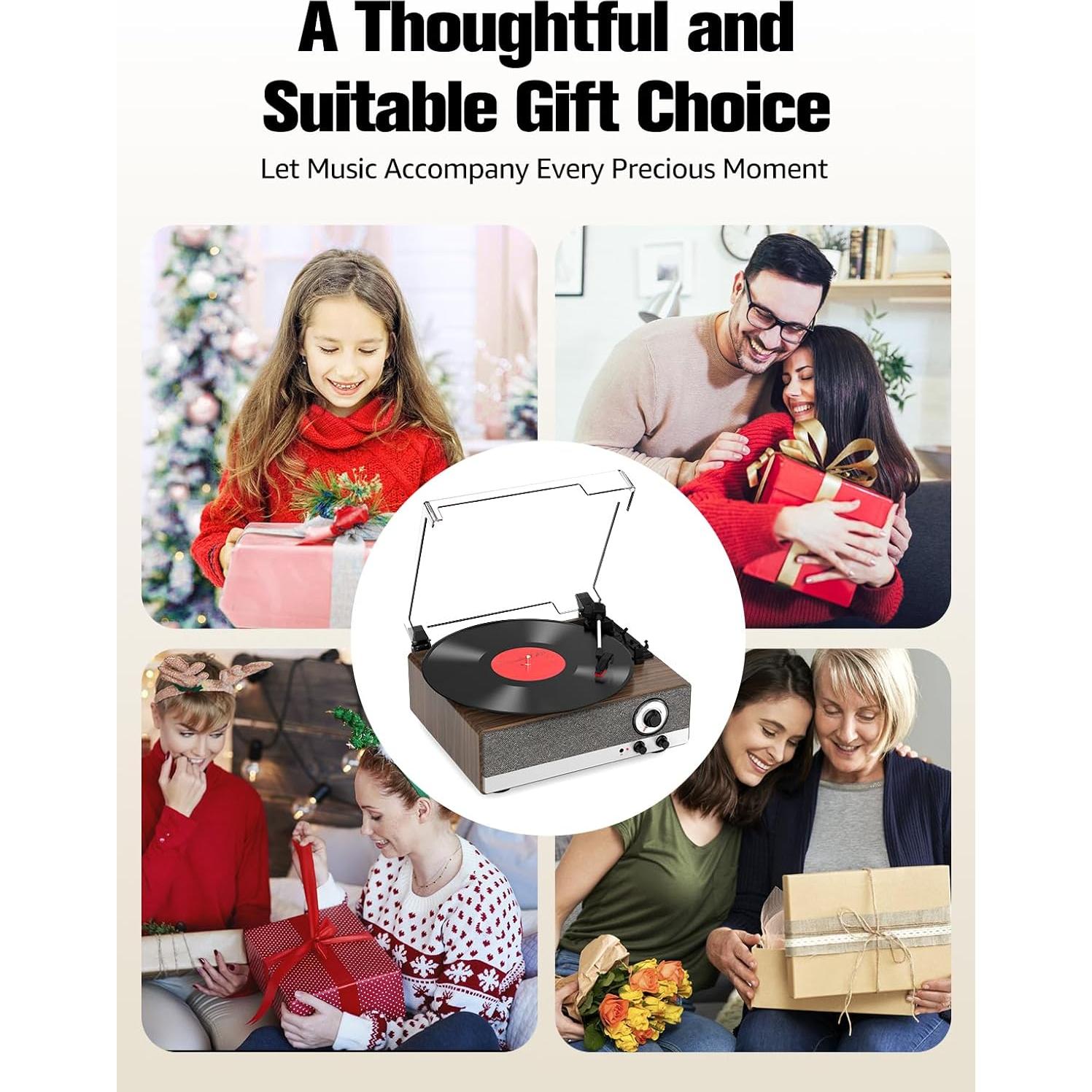 Tocadiscos Bluetooth RetroAudio JM-301 7 en 1 con Radio AM/FM