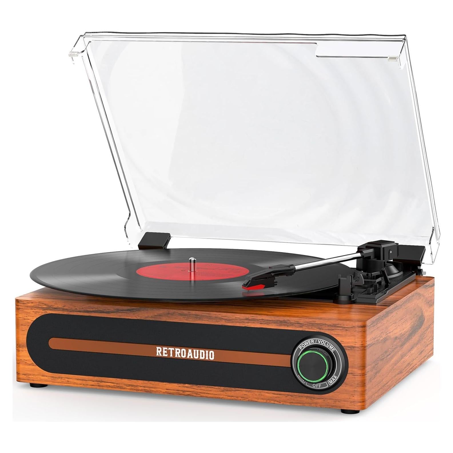 Reproductor de Discos Bluetooth RetroAudio con Altavoces 3 Velocidades