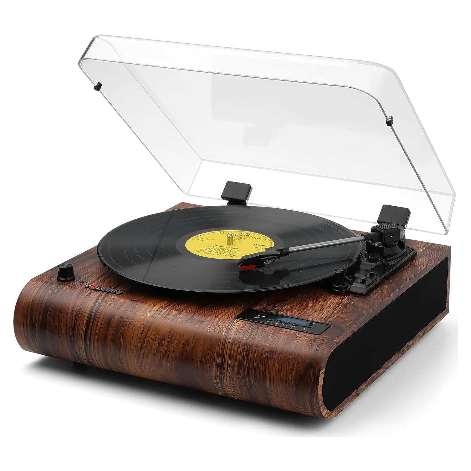 Reproductor de Vinilo Bluetooth VOSTERIO b-692 con Altavoces Integrados