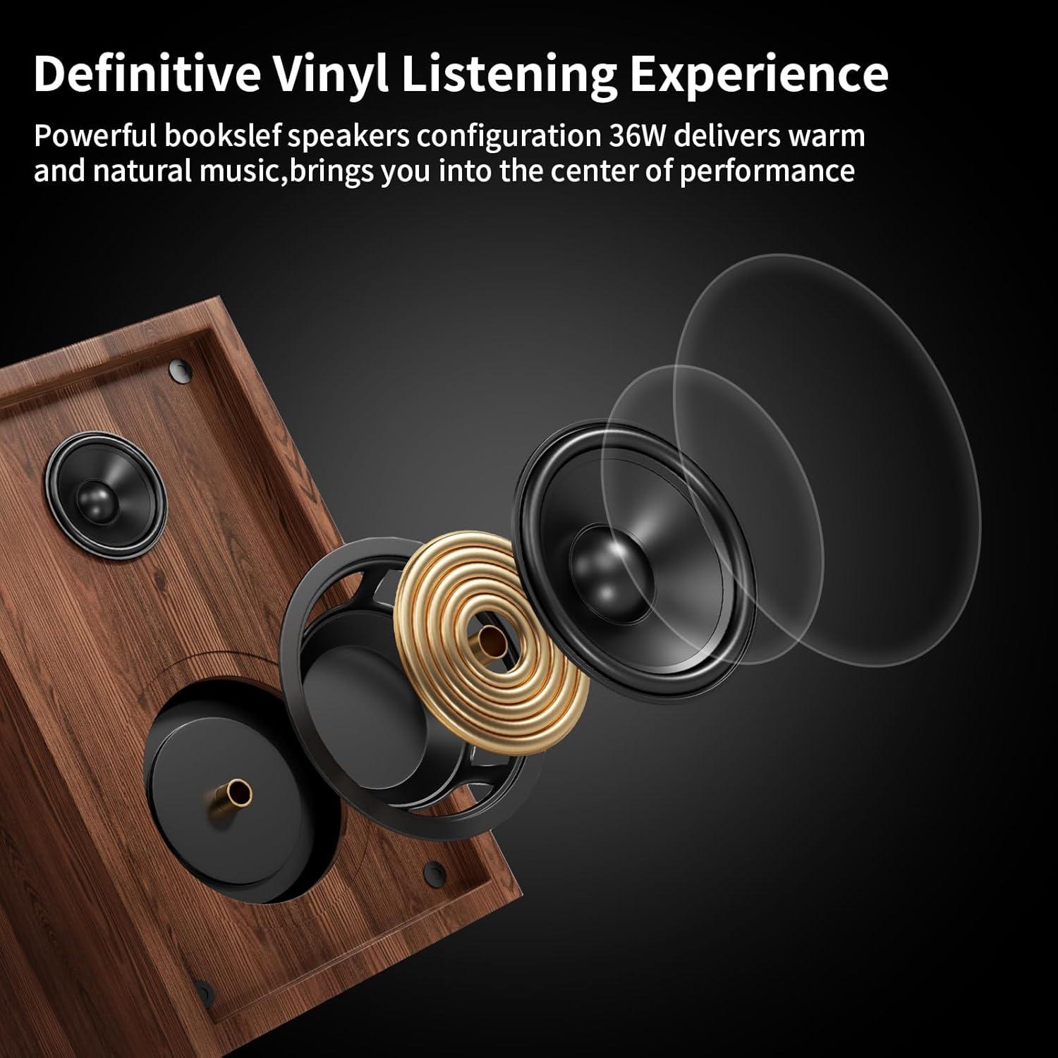 Tornamesa HiFi Bluetooth DIGITNOW M486 con altavoces 36W