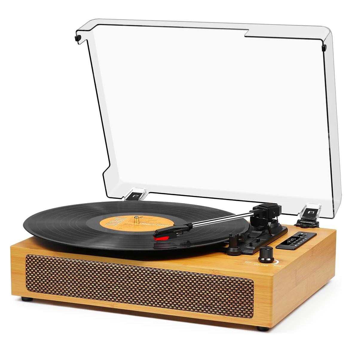 Reproductor de Vinilo Vintage Bluetooth TANLANIN TE-2019-YL Amarillo