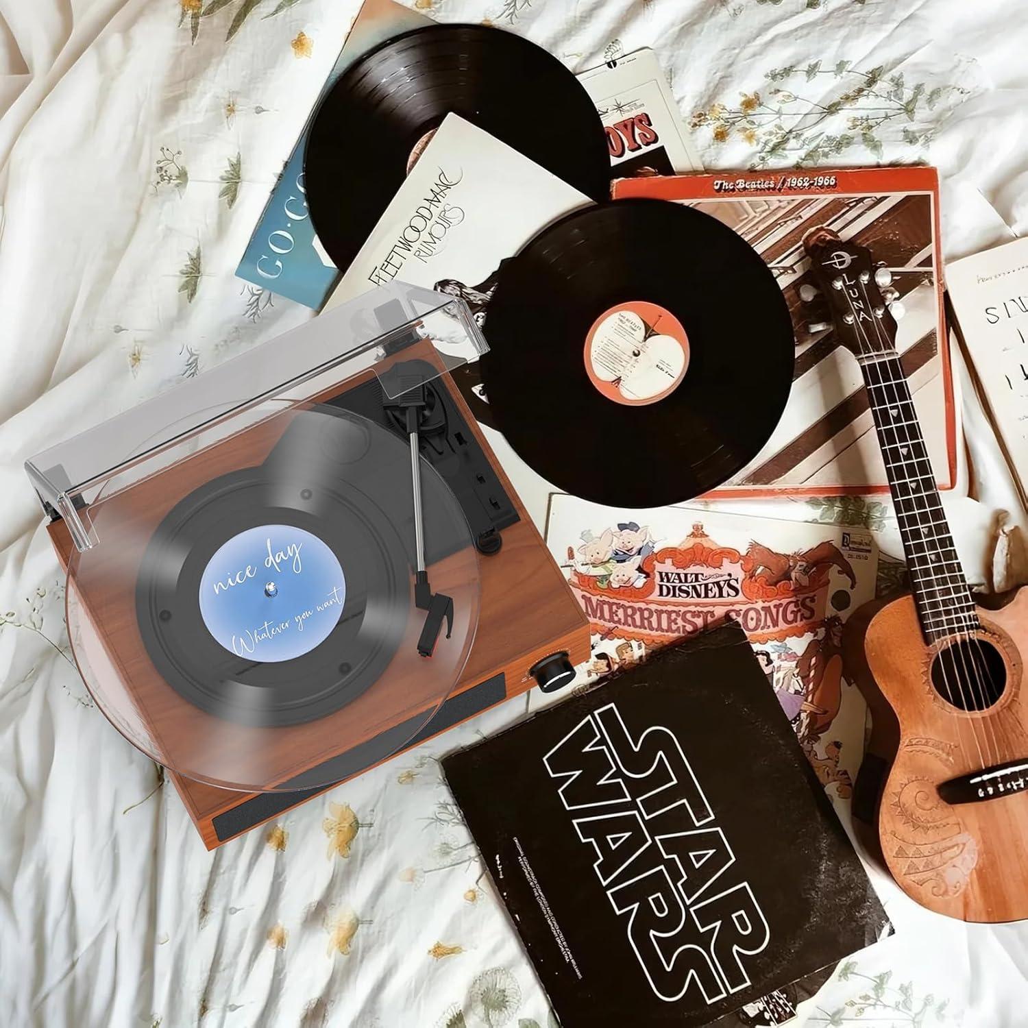 Reproductor de Vinilo Vintage Seasonlife con Bluetooth y Altavoces Integrados