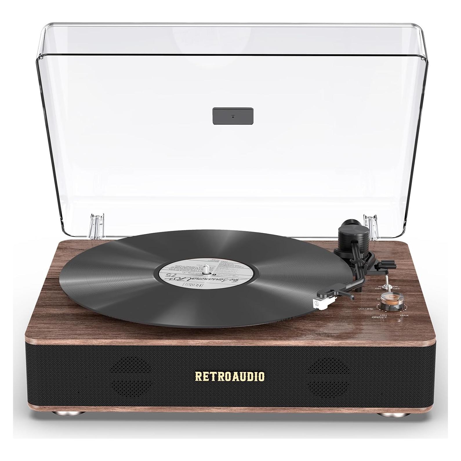 Tocadiscos de Correa RetroAudio con Bluetooth y Altavoces 5.14kg