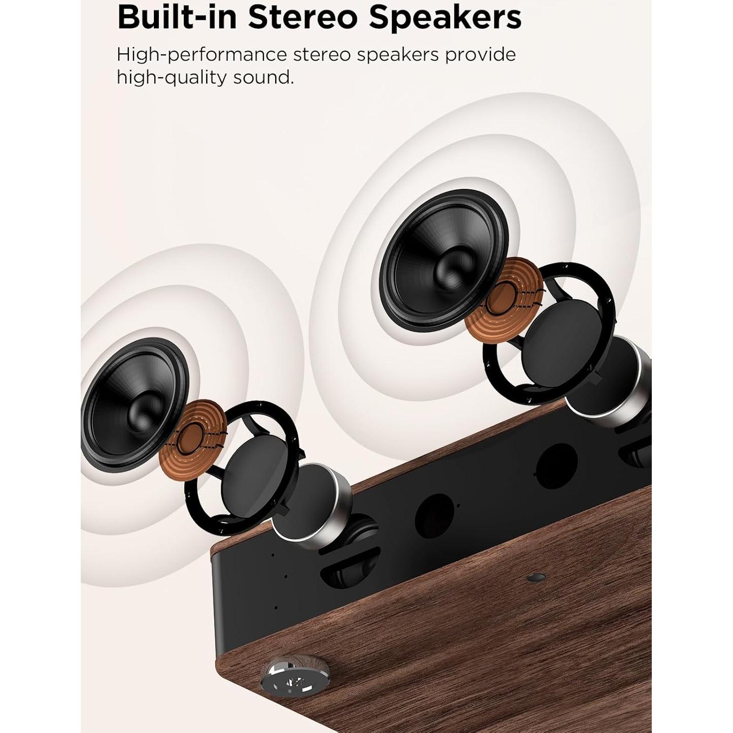 Tocadiscos de Correa RetroAudio con Bluetooth y Altavoces 5.14kg