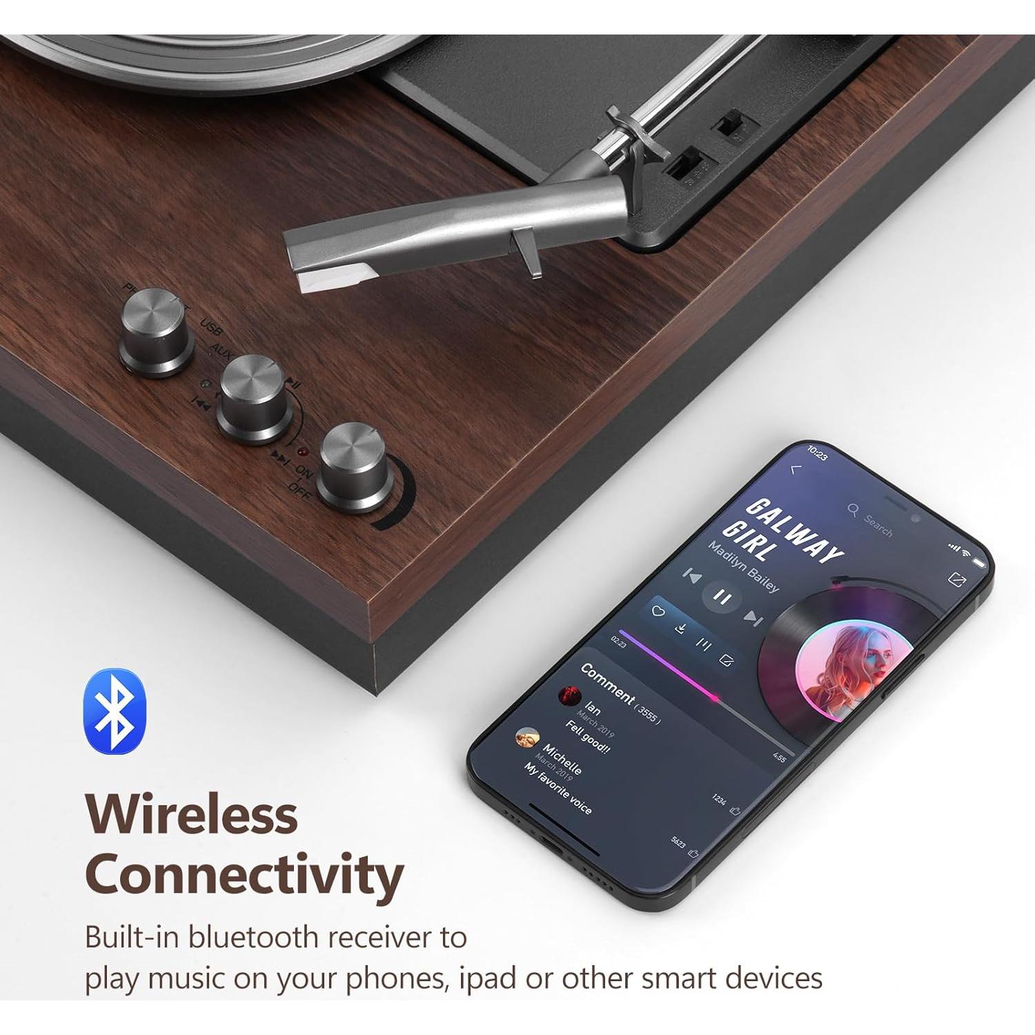 Tornamesa Retrospiler LP-603 con Bluetooth y Altavoces 15W