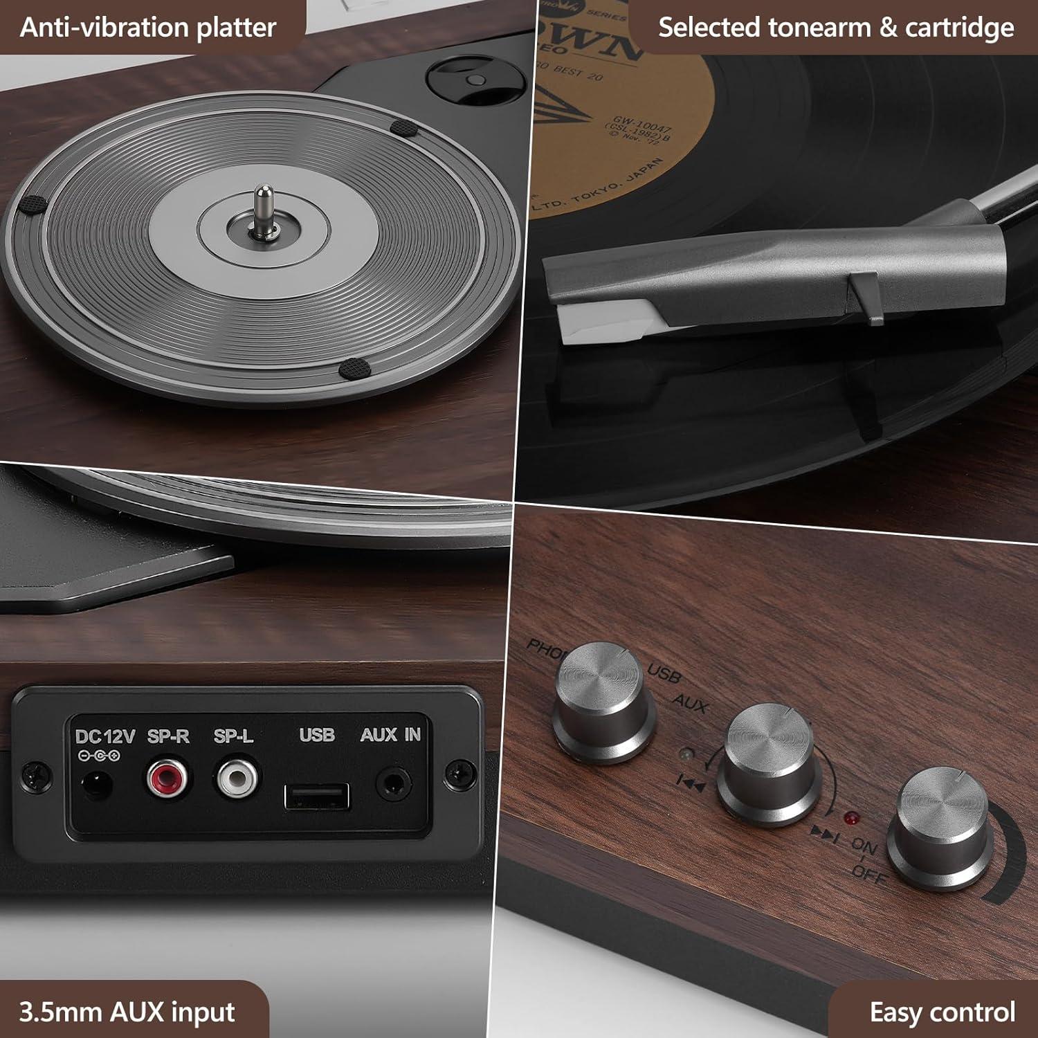 Tornamesa Retrospiler LP-603 con Bluetooth y Altavoces 15W