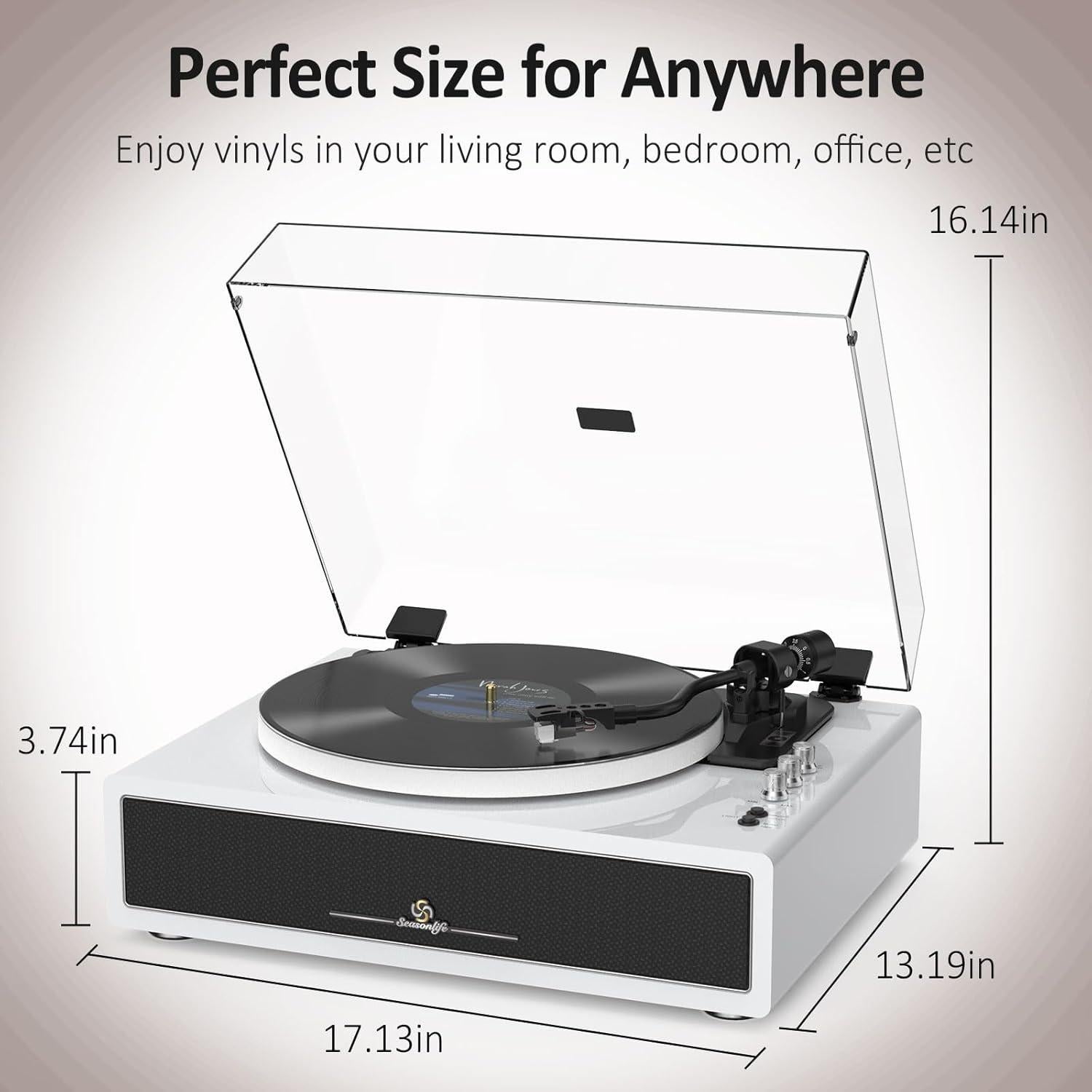 Reproductor de Vinilo Seasonlife HQ-KZ001 con Bluetooth y LED