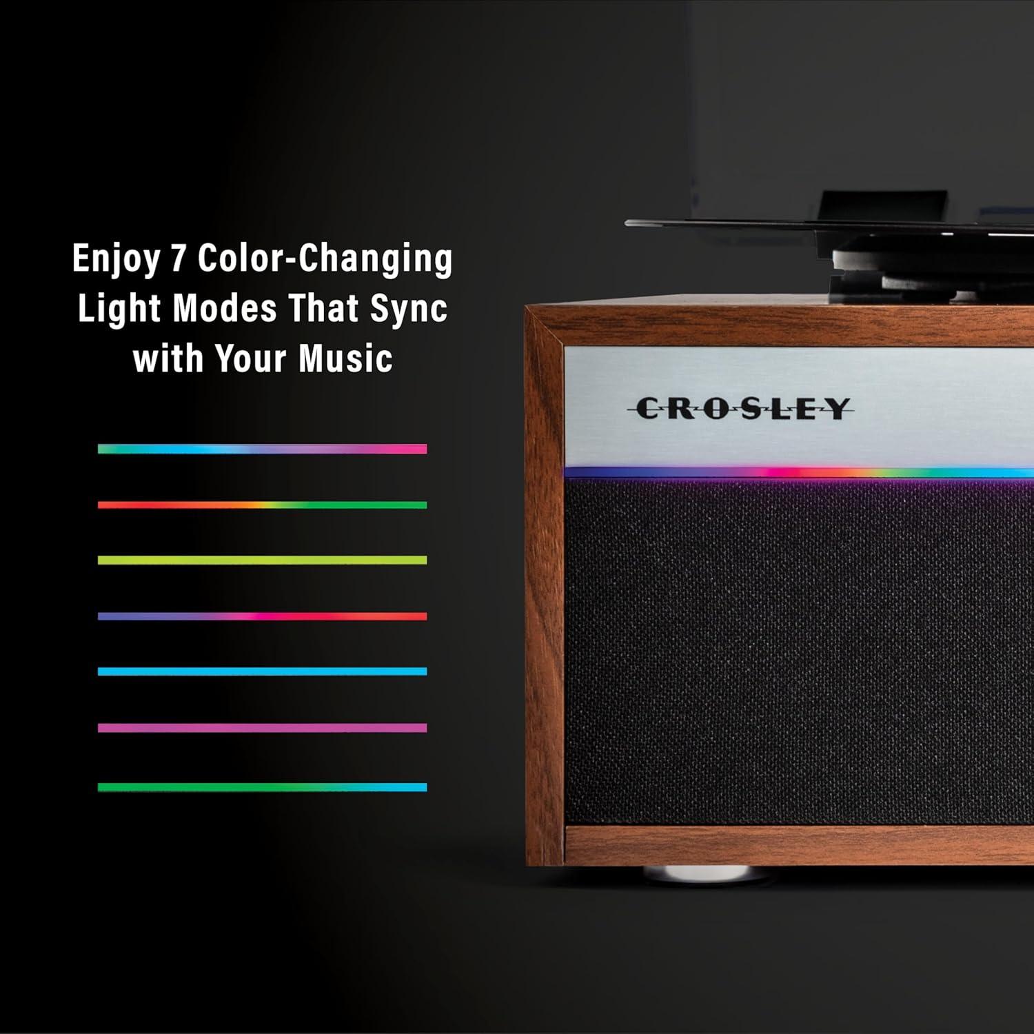 Reproductor de Vinilo Bluetooth Crosley CR6048A-WA con LED