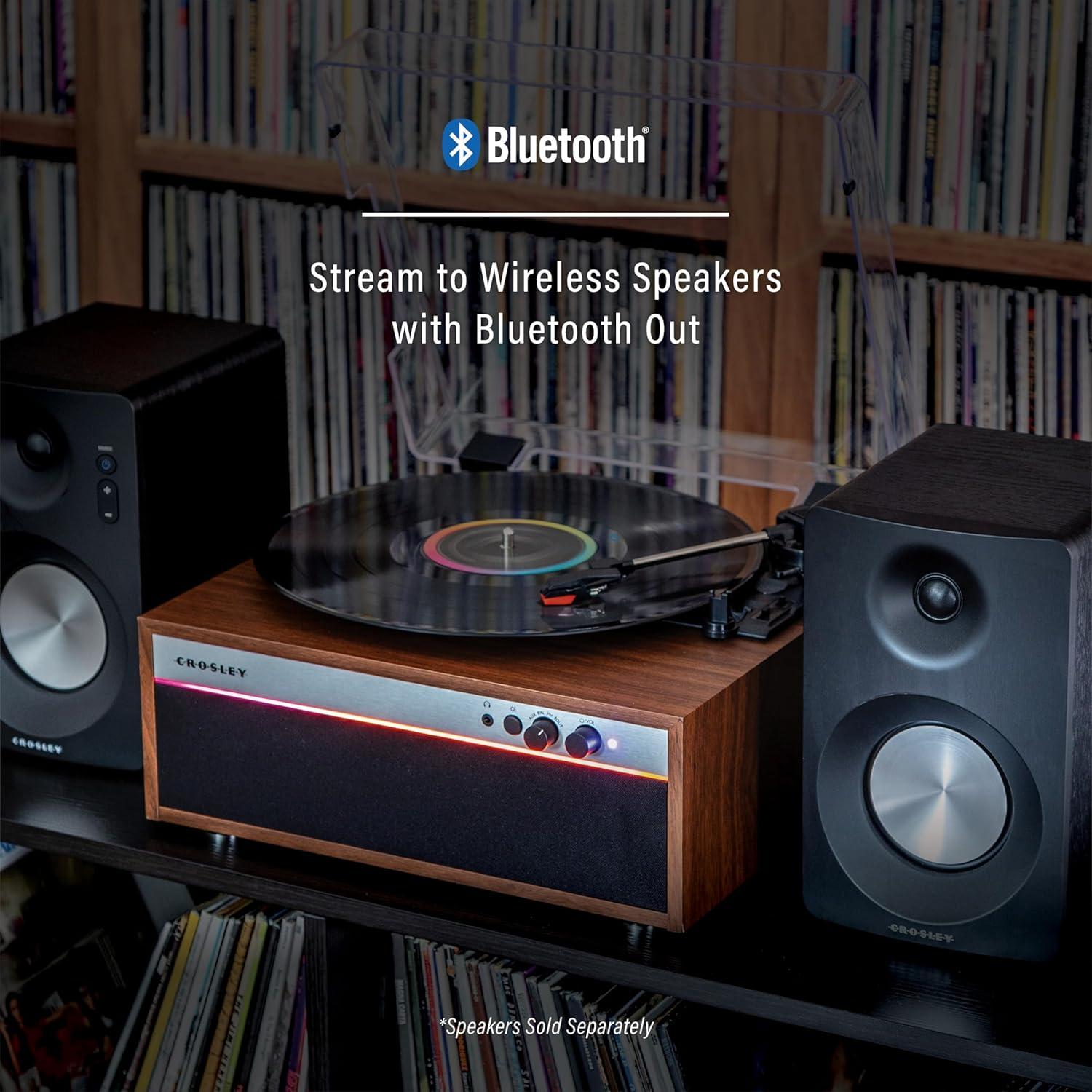 Reproductor de Vinilo Bluetooth Crosley CR6048A-WA con LED