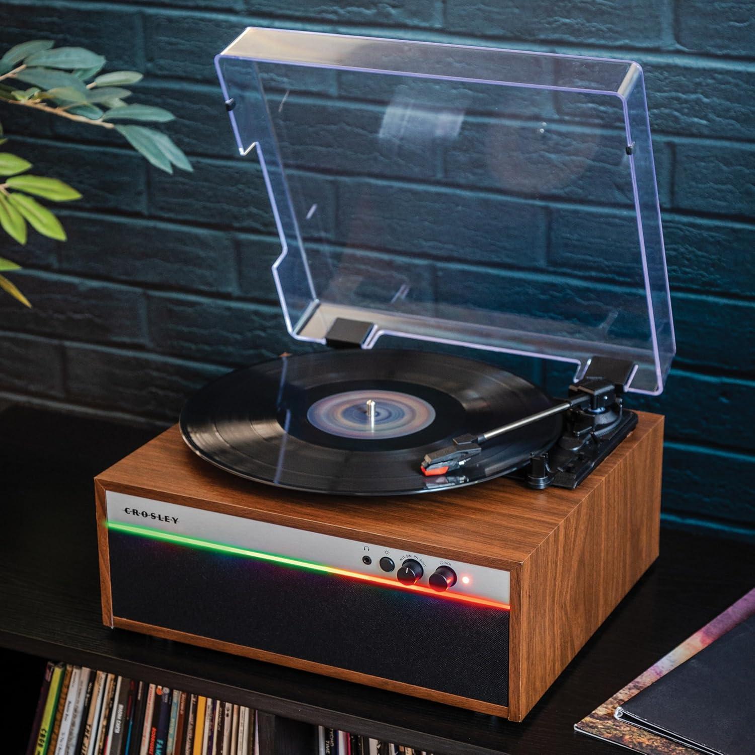 Reproductor de Vinilo Bluetooth Crosley CR6048A-WA con LED