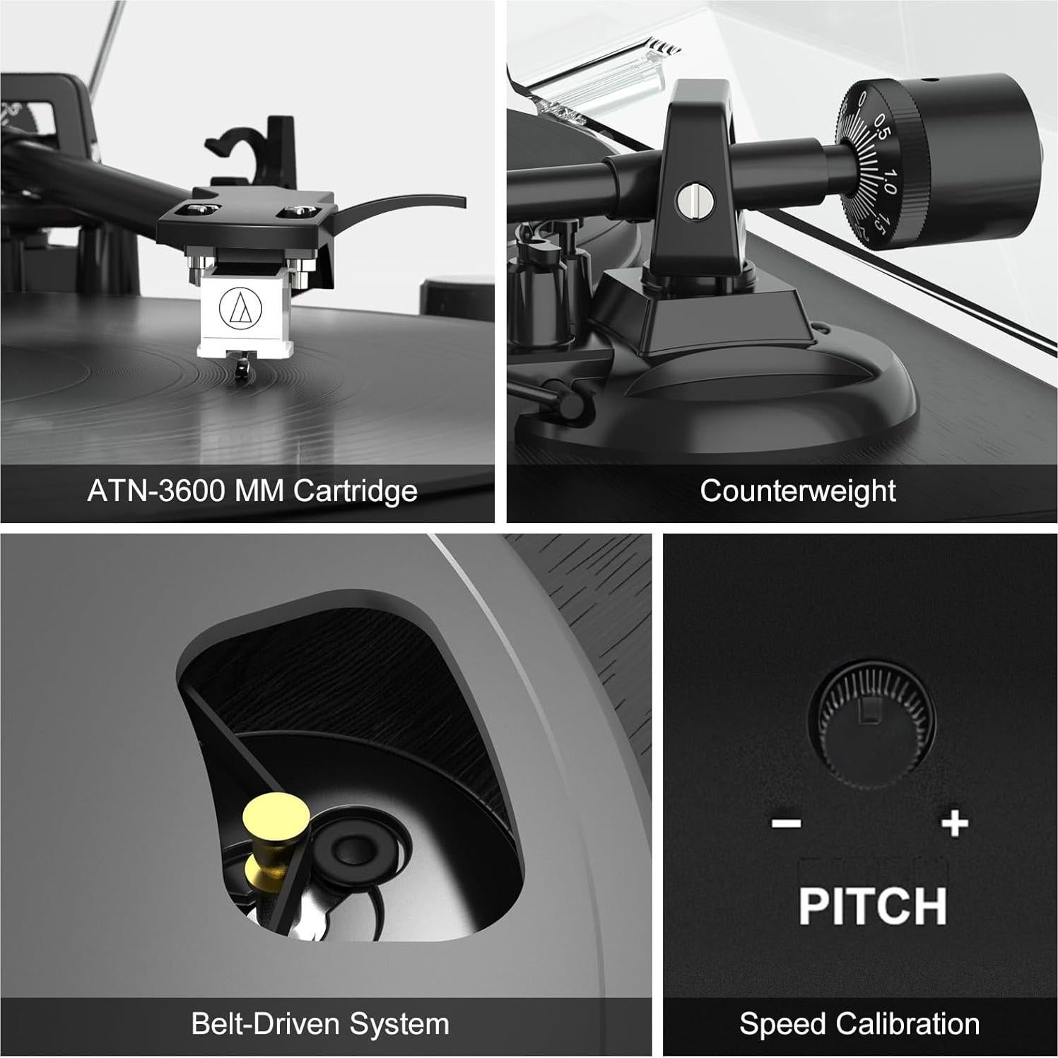 Tocadiscos Udreamer con Altavoces 40W y Bluetooth Negro