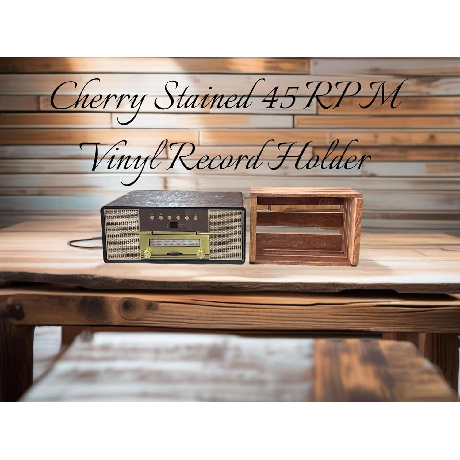 Caja de Madera para Discos de 45 RPM Darla'Studio 66 Cereza