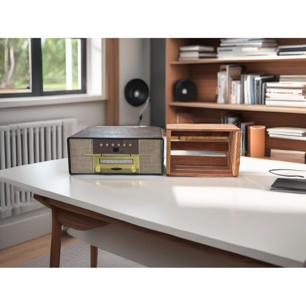 Caja de Madera para Discos de 45 RPM Darla'Studio 66 Cereza