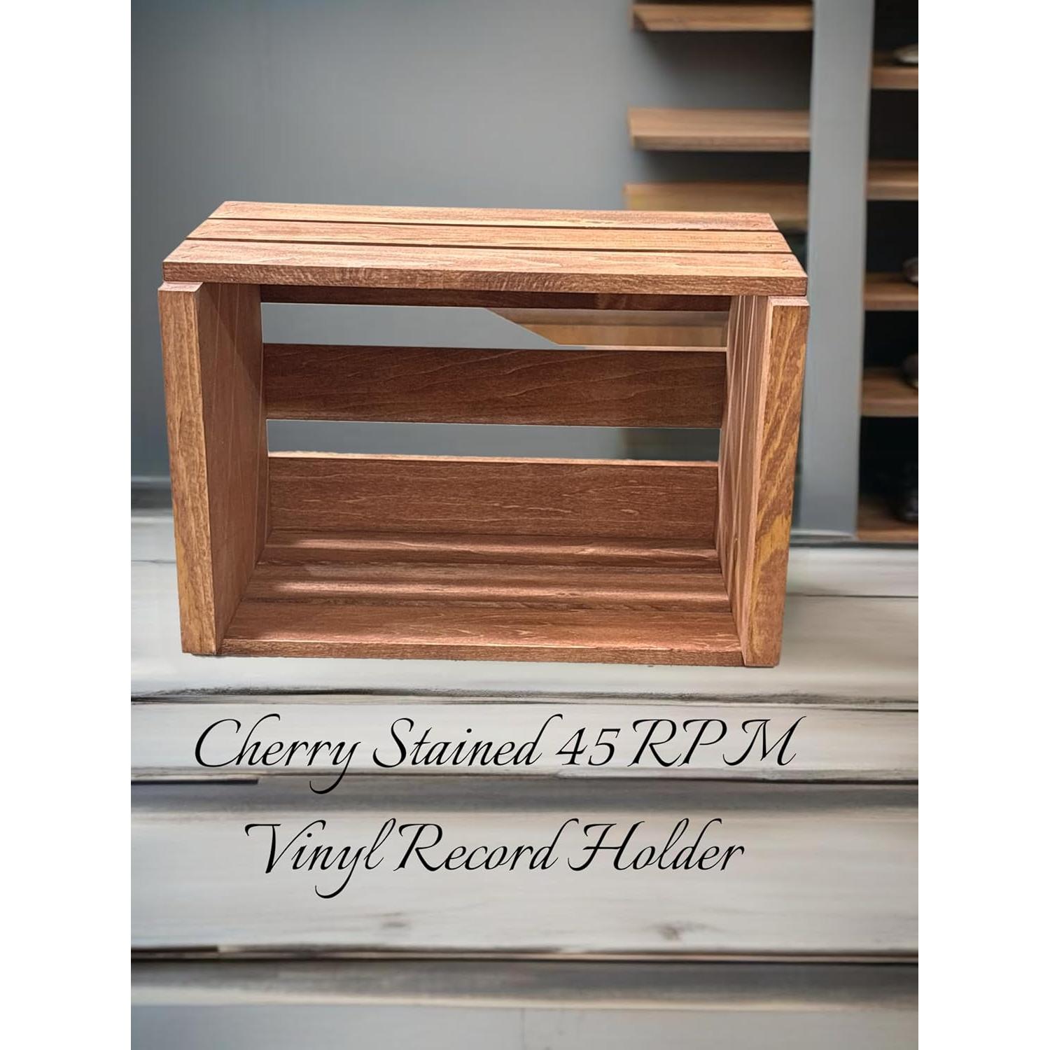 Caja de Madera para Discos de 45 RPM Darla'Studio 66 Cereza