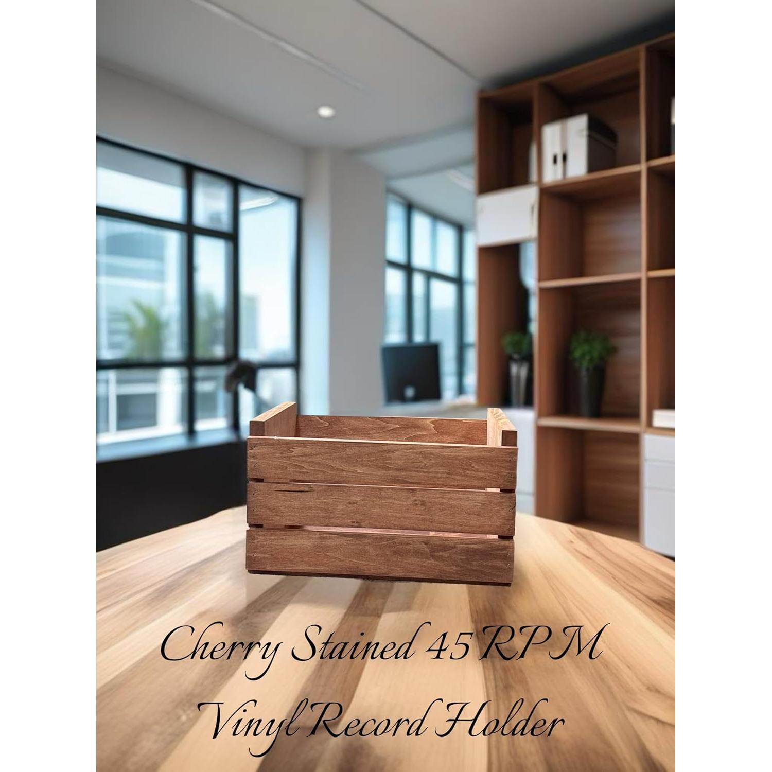 Caja de Madera para Discos de 45 RPM Darla'Studio 66 Cereza