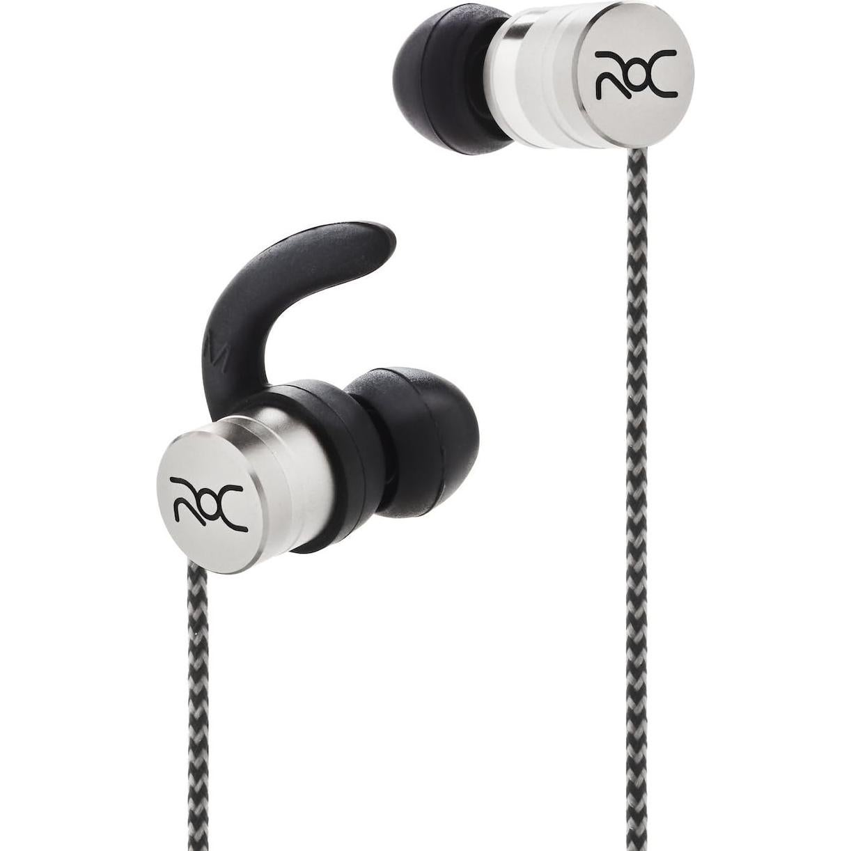 Auriculares Deportivos ROC III Plata con Cable - Resistente al Agua