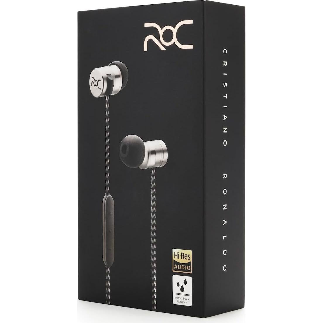 Auriculares Deportivos ROC III Plata con Cable - Resistente al Agua