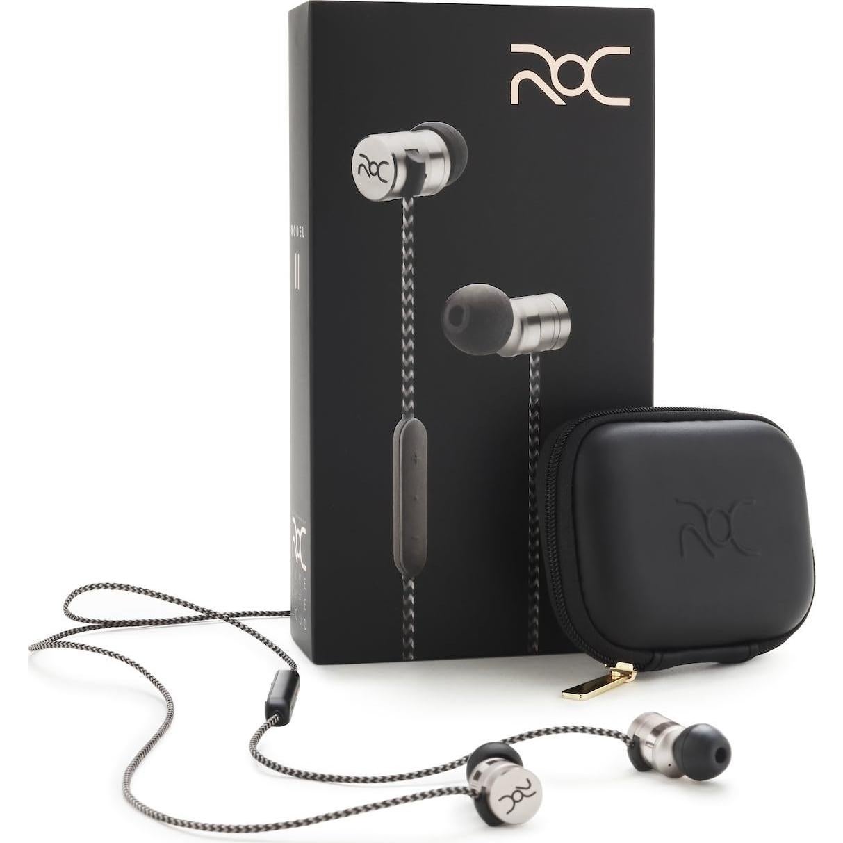 Auriculares Deportivos ROC III Plata con Cable - Resistente al Agua