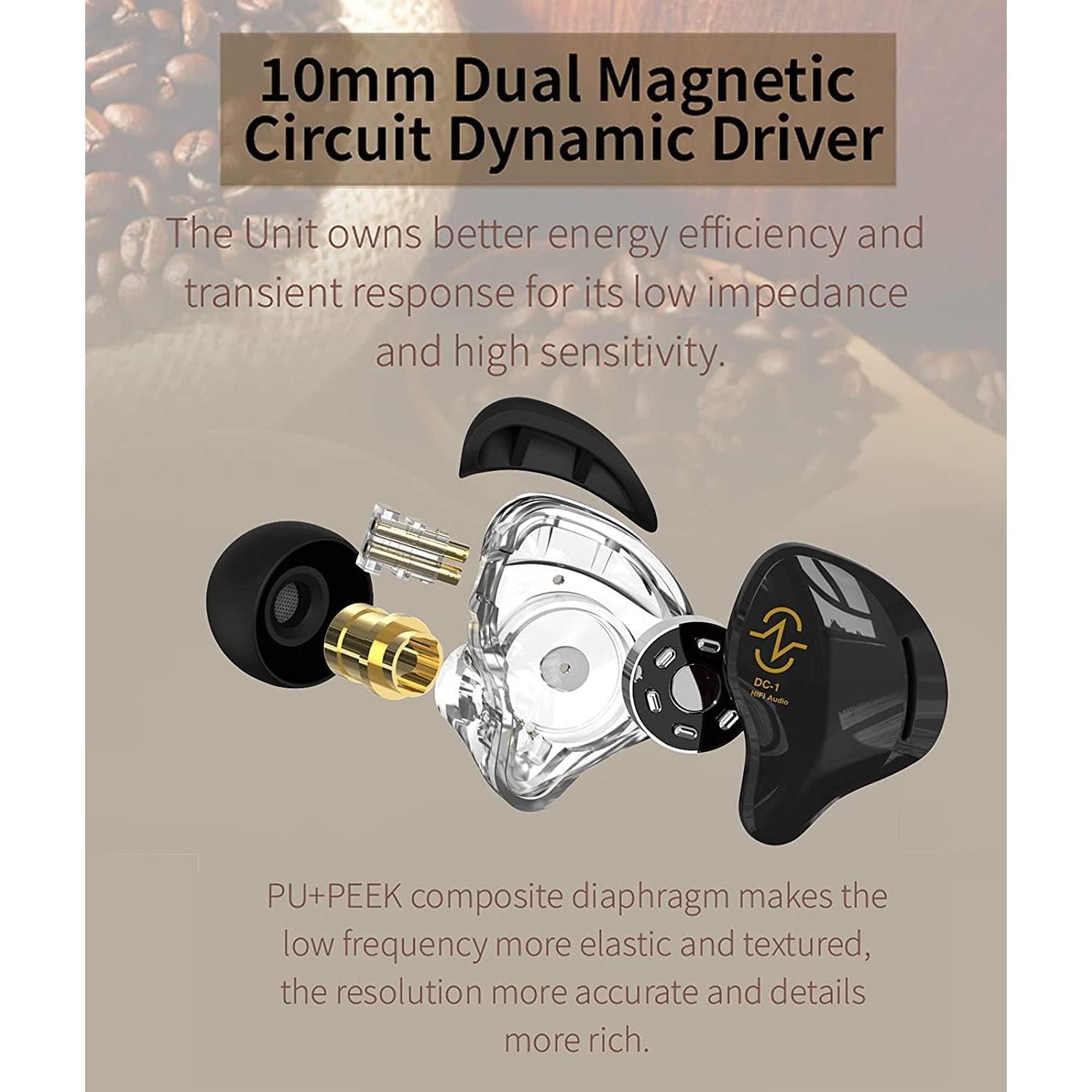 Auriculares In-Ear CCZ Coffee Bean 1DD HiFi 3.5mm Negro