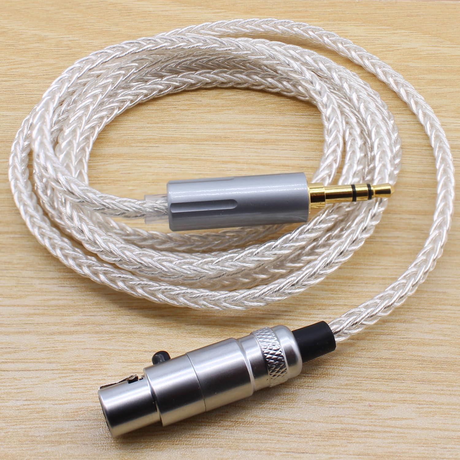Cable de Reemplazo Trenzado Youkamoo 1.52m 3.5mm Cobre Plateado