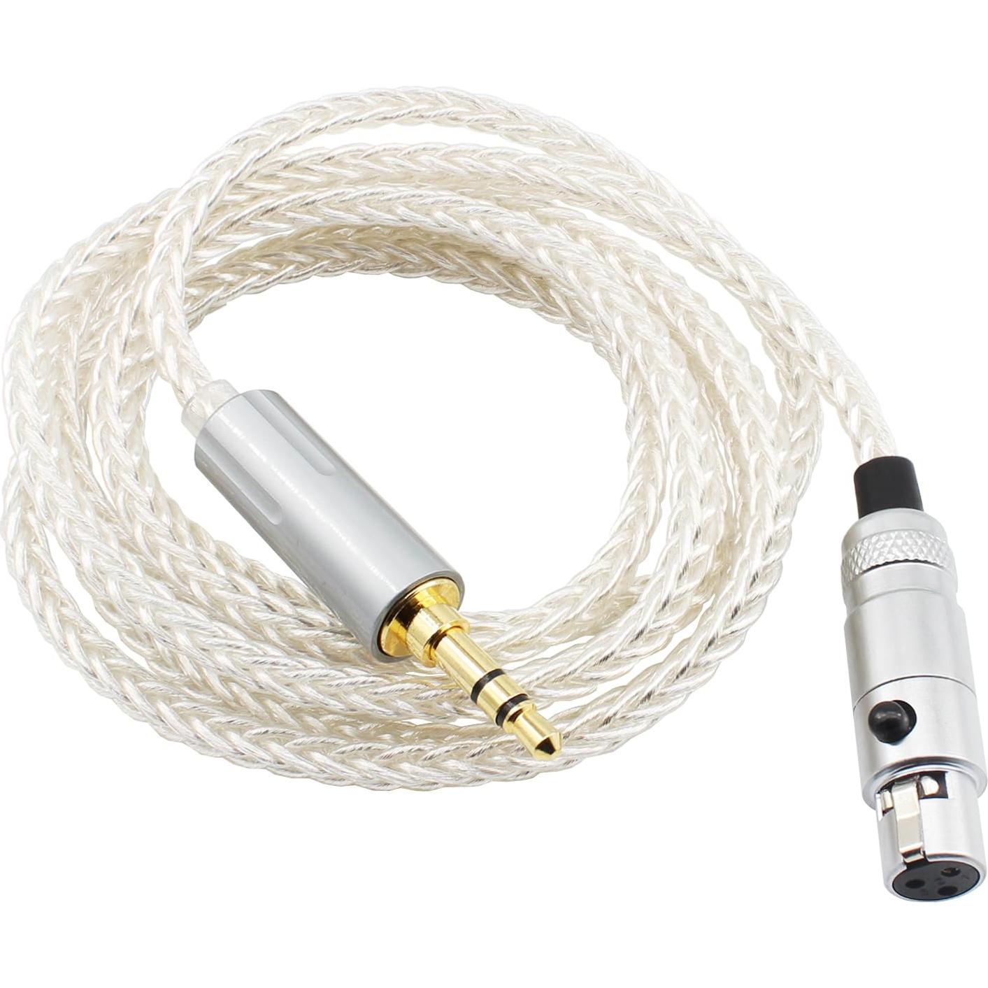 Cable de Reemplazo Trenzado Youkamoo 1.52m 3.5mm Cobre Plateado