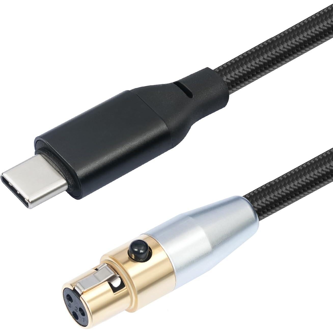 Cable de auriculares HUALEU USB C a XLR mini 3 pines 0.91m