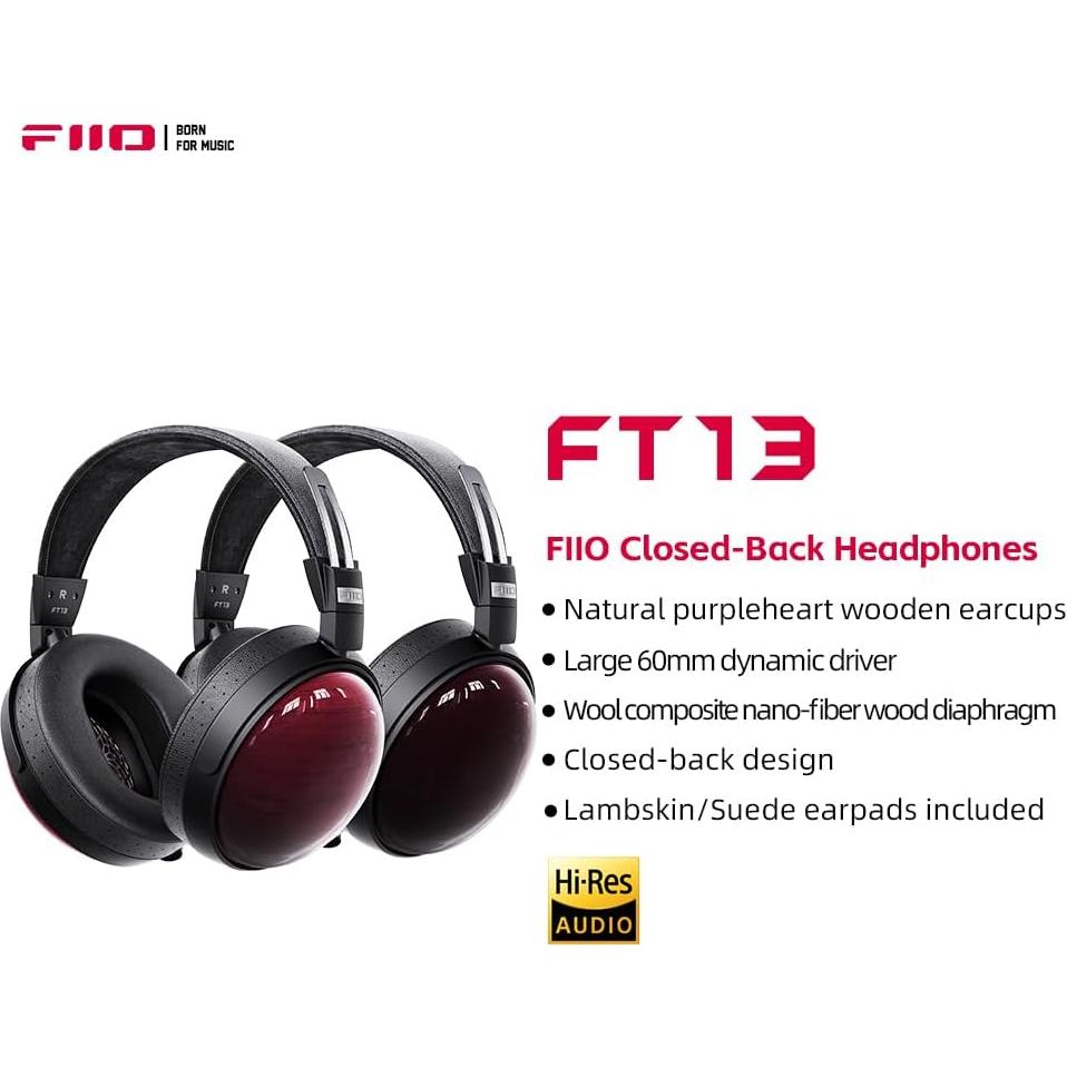 Auriculares FiiO FT13 Cerrados 60mm Madera Purpleheart
