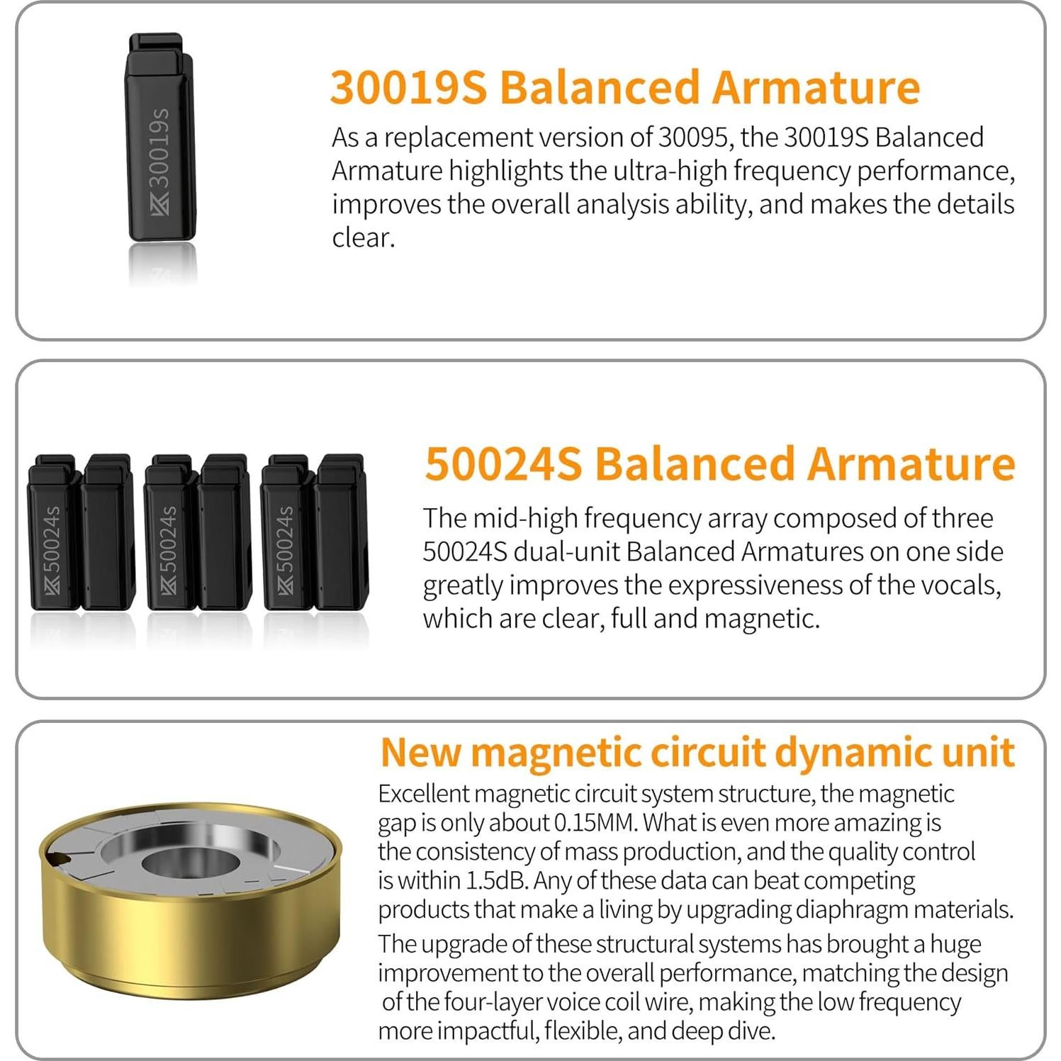 Auriculares KZ ZAR In Ear Híbridos 1DD+7BA Aislamiento Sonido