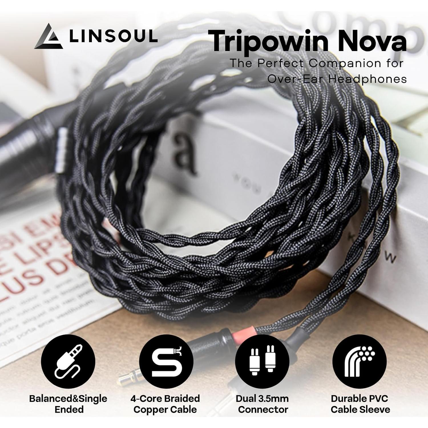Cable de Auriculares Linsoul Tripowin Nova 2m Híbrido 4 Hilos