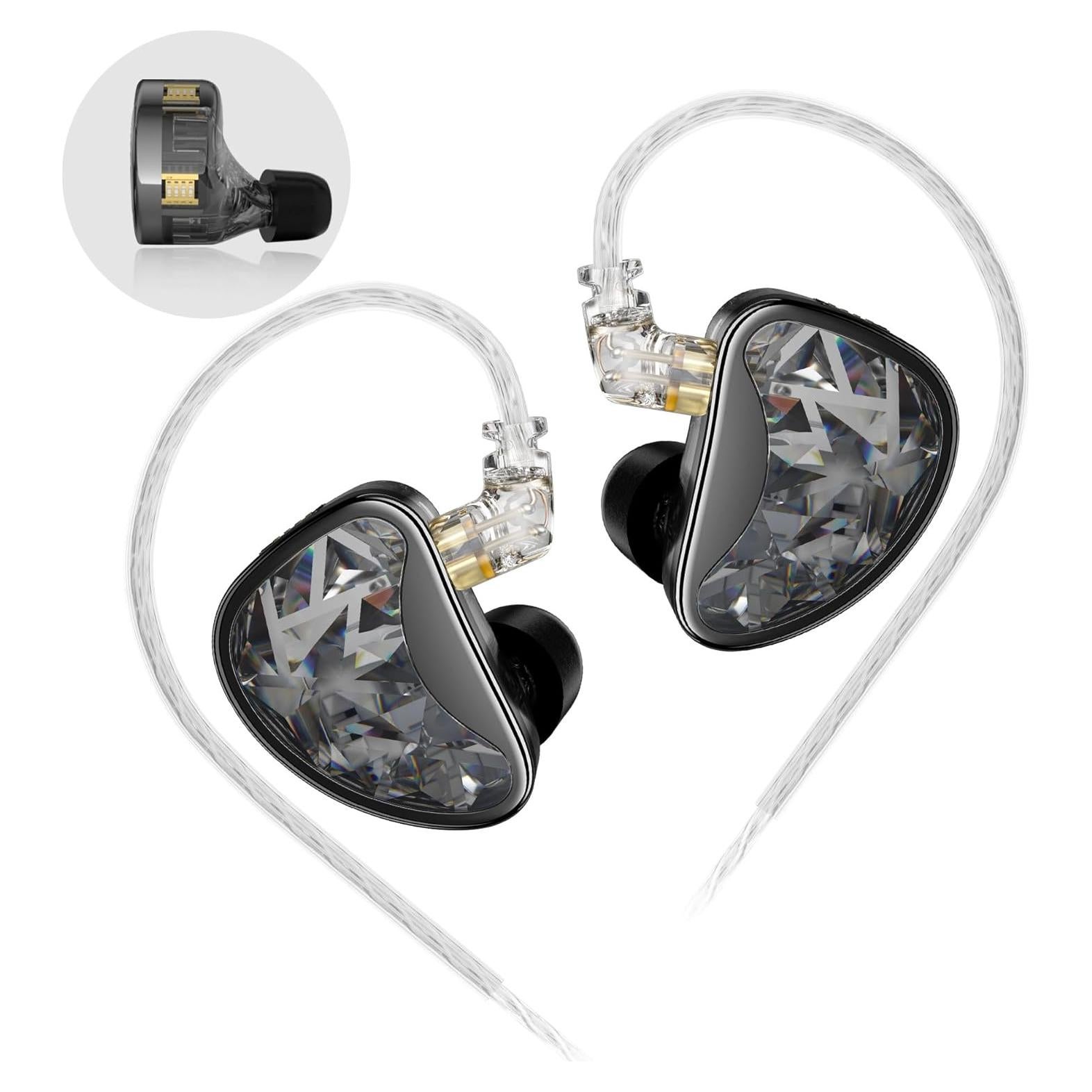 Auriculares In-Ear KZ AS24 HiFi Ajustables con Cable Negro