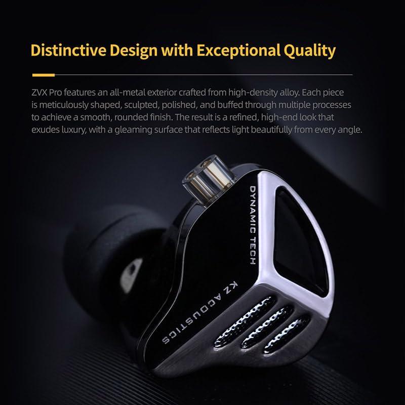 Auriculares In-Ear KZ ZVX Pro HiFi con Micrófono - Negro