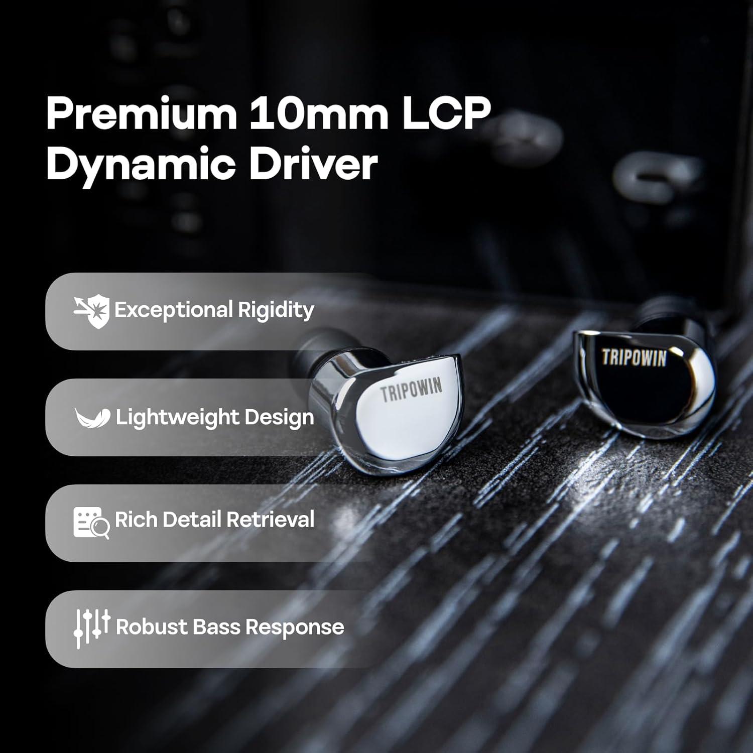 Auriculares In Ear Tripowin Ruta10 HiFi Linsoul Plata 10mm