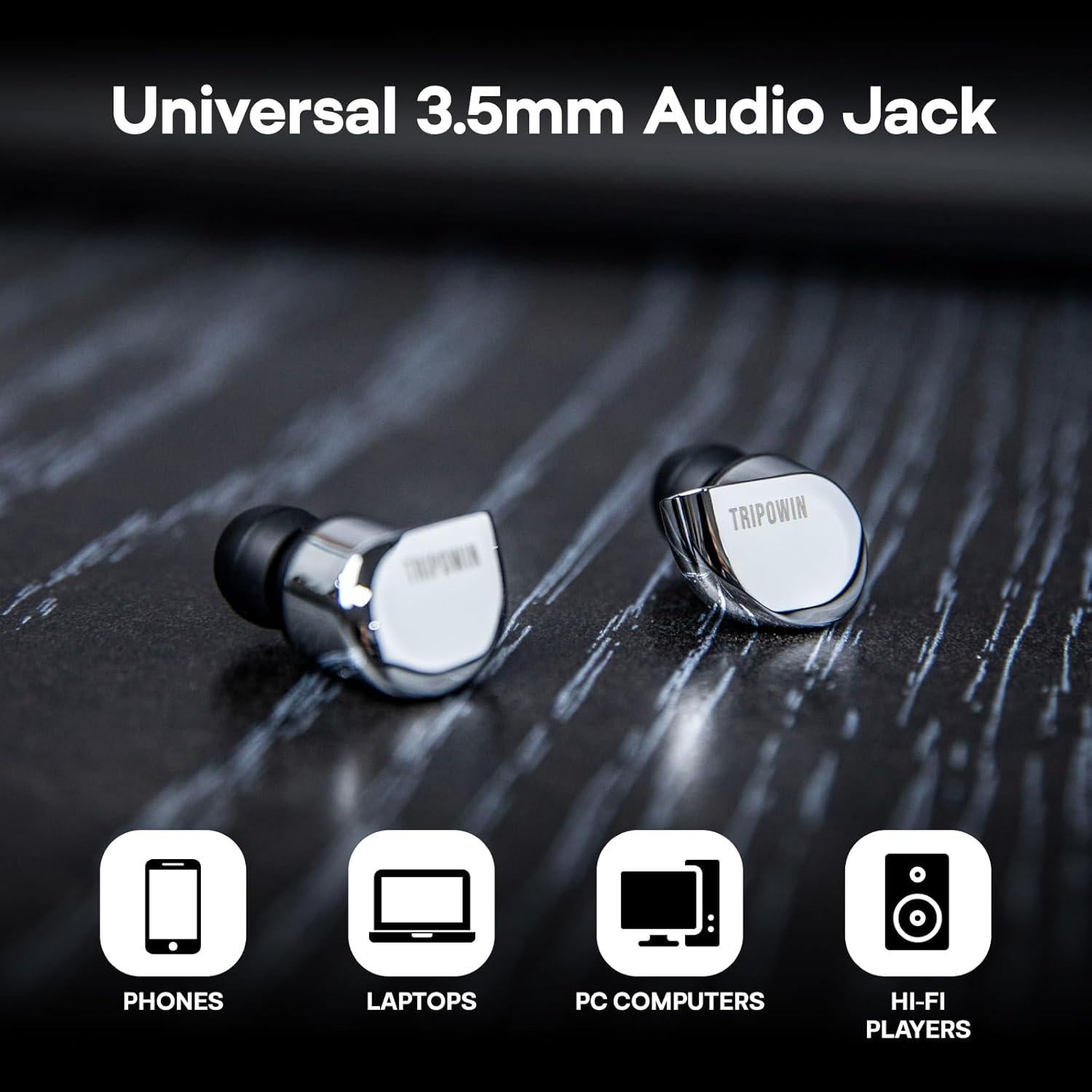 Auriculares In Ear Tripowin Ruta10 HiFi Linsoul Plata 10mm