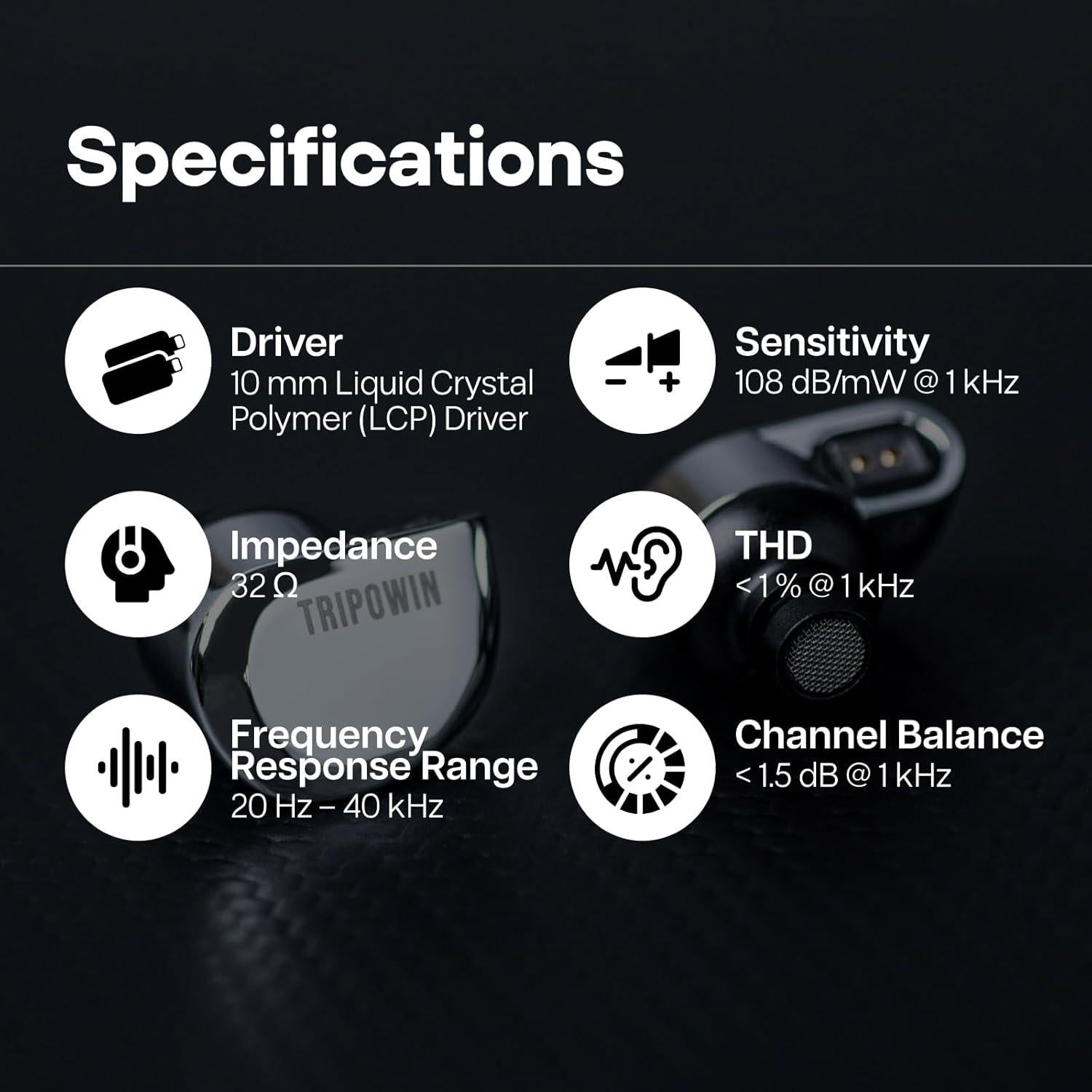 Auriculares In Ear Tripowin Ruta10 HiFi Linsoul Plata 10mm