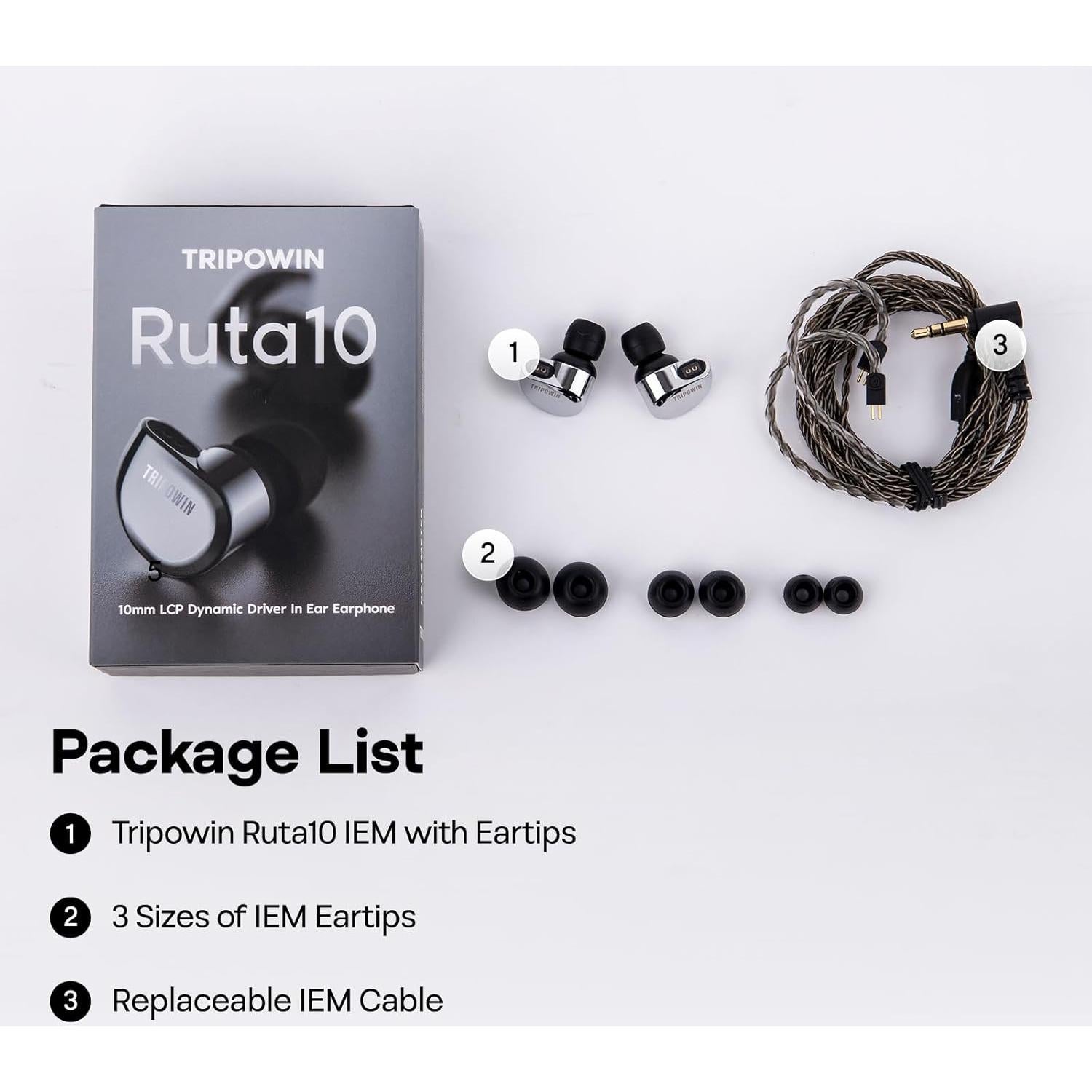 Auriculares In Ear Tripowin Ruta10 HiFi Linsoul Plata 10mm
