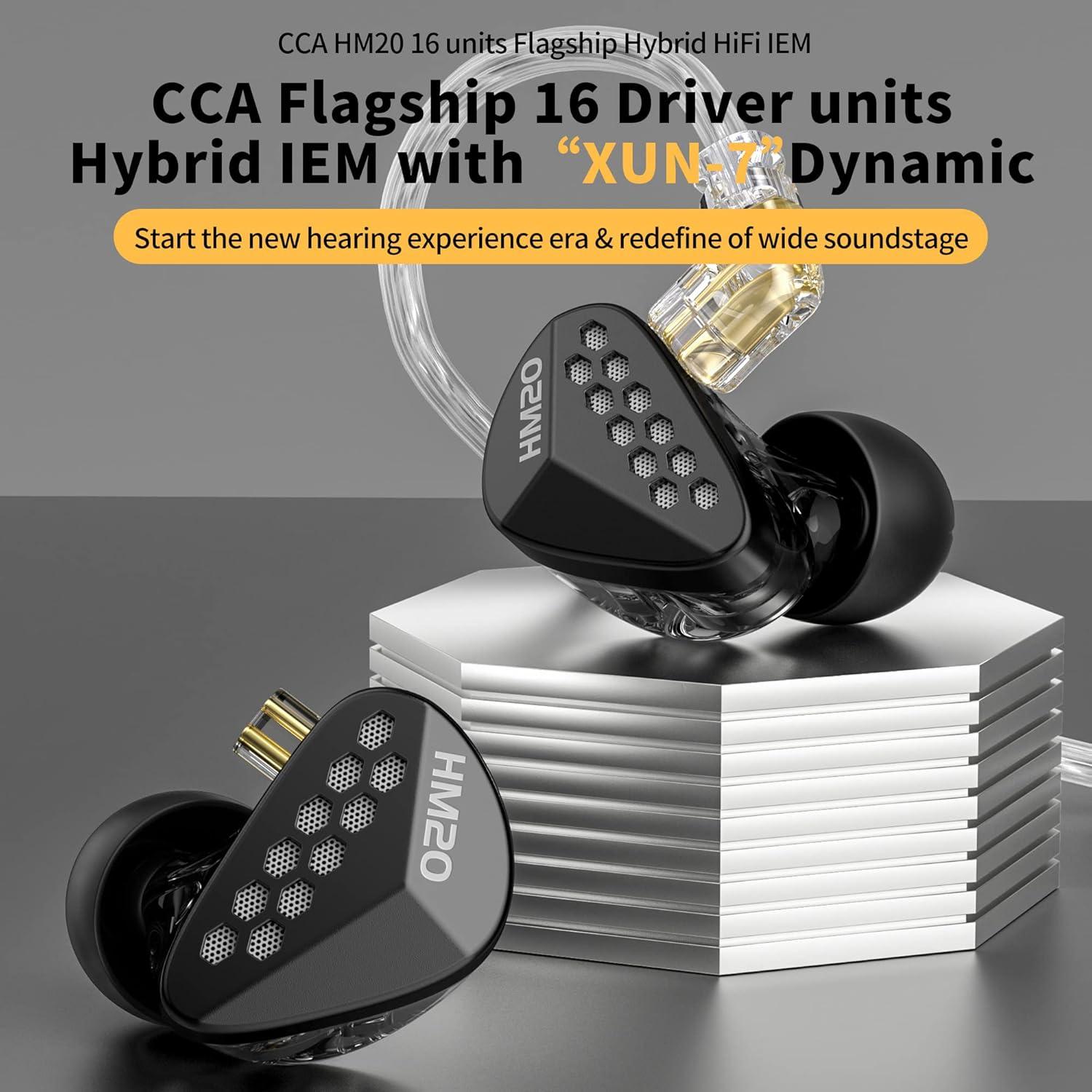 Auriculares In-Ear CCA HM20 HiFi con Cable Desmontable Negro