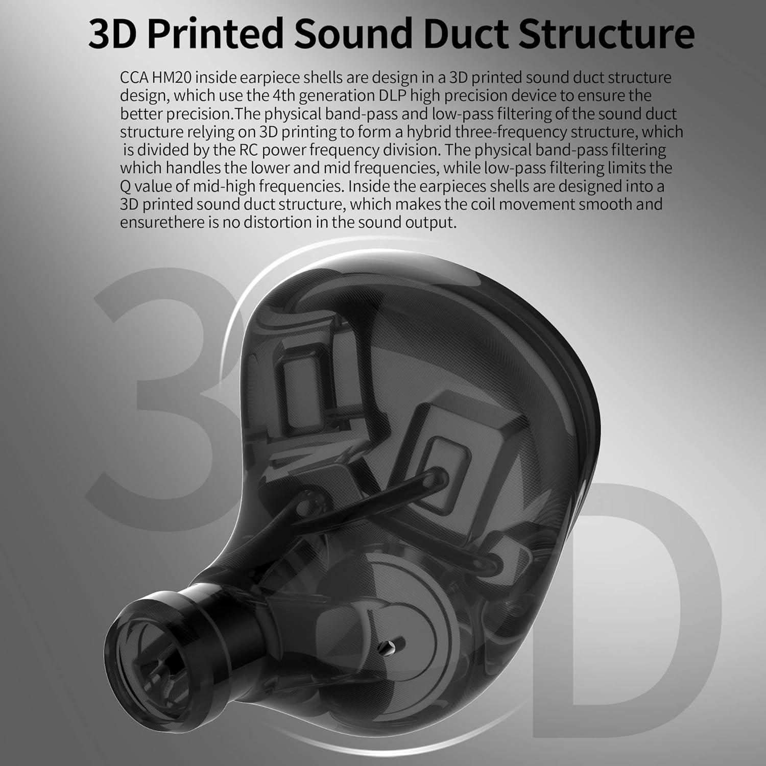 Auriculares In-Ear CCA HM20 HiFi con Cable Desmontable Negro